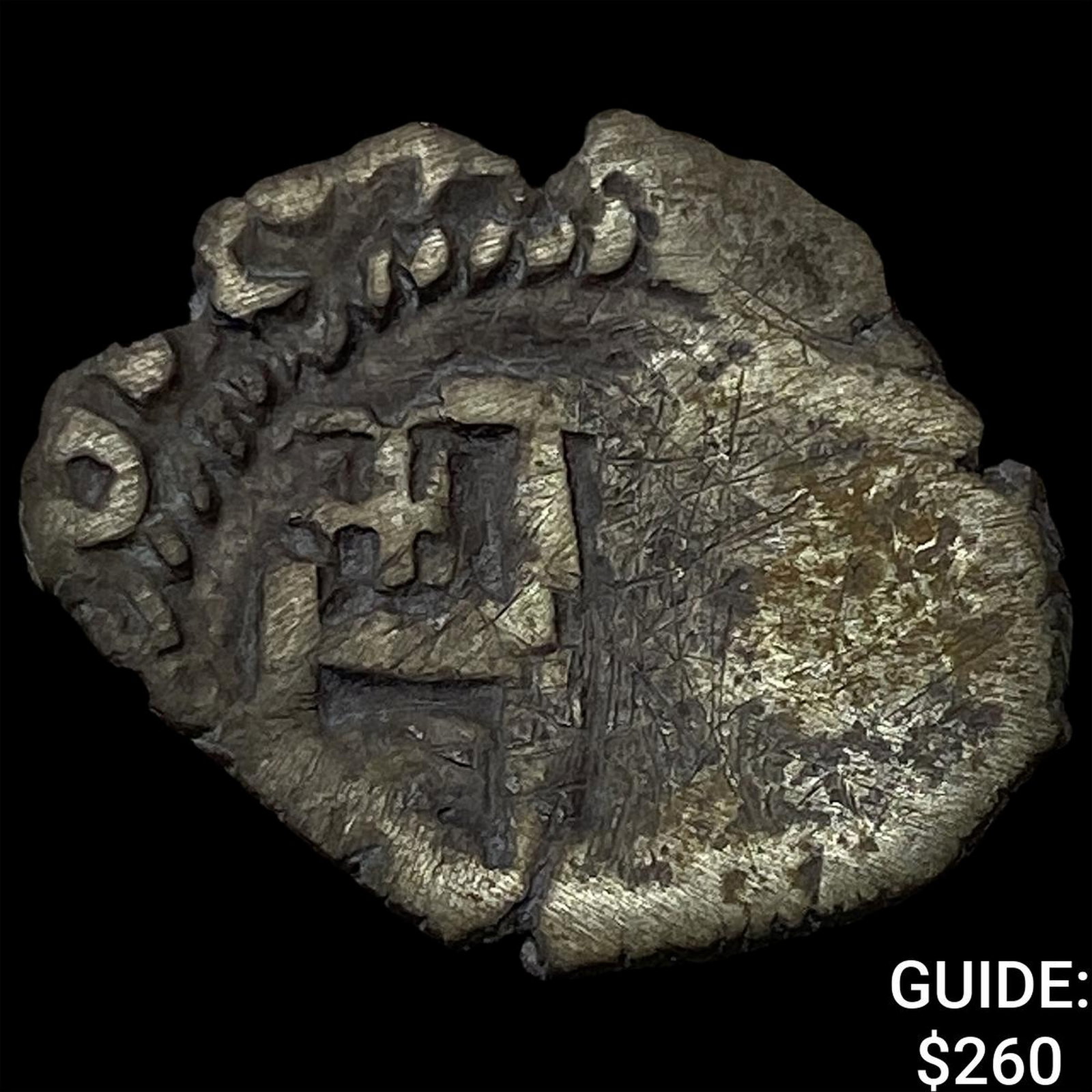 1665-1679 Potosi Bolivia Silver Cob 1/2 Real (1 of 2)