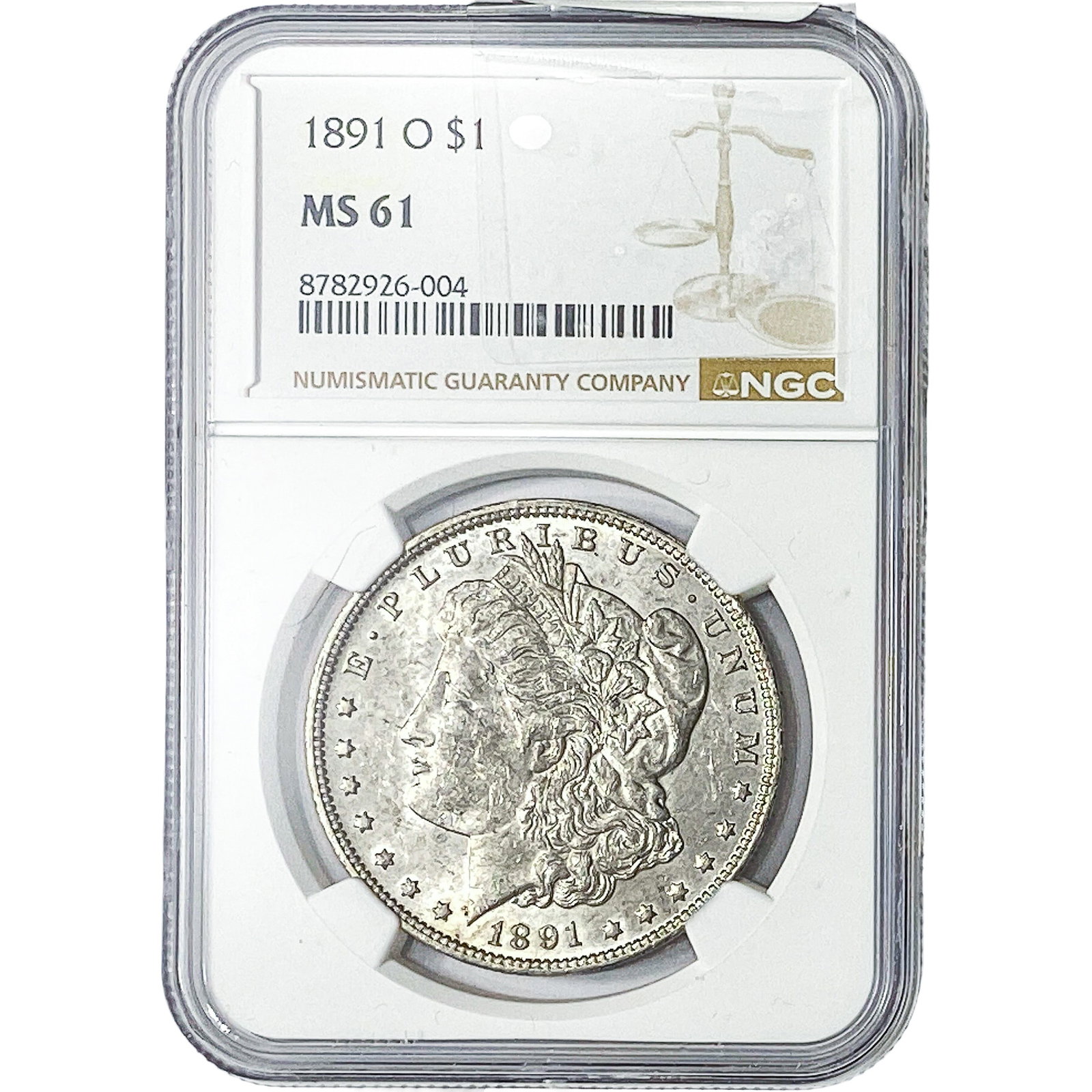 1891-O Morgan Silver Dollar NGC MS61: 1891-O Morgan Silver Dollar NGC MS61
