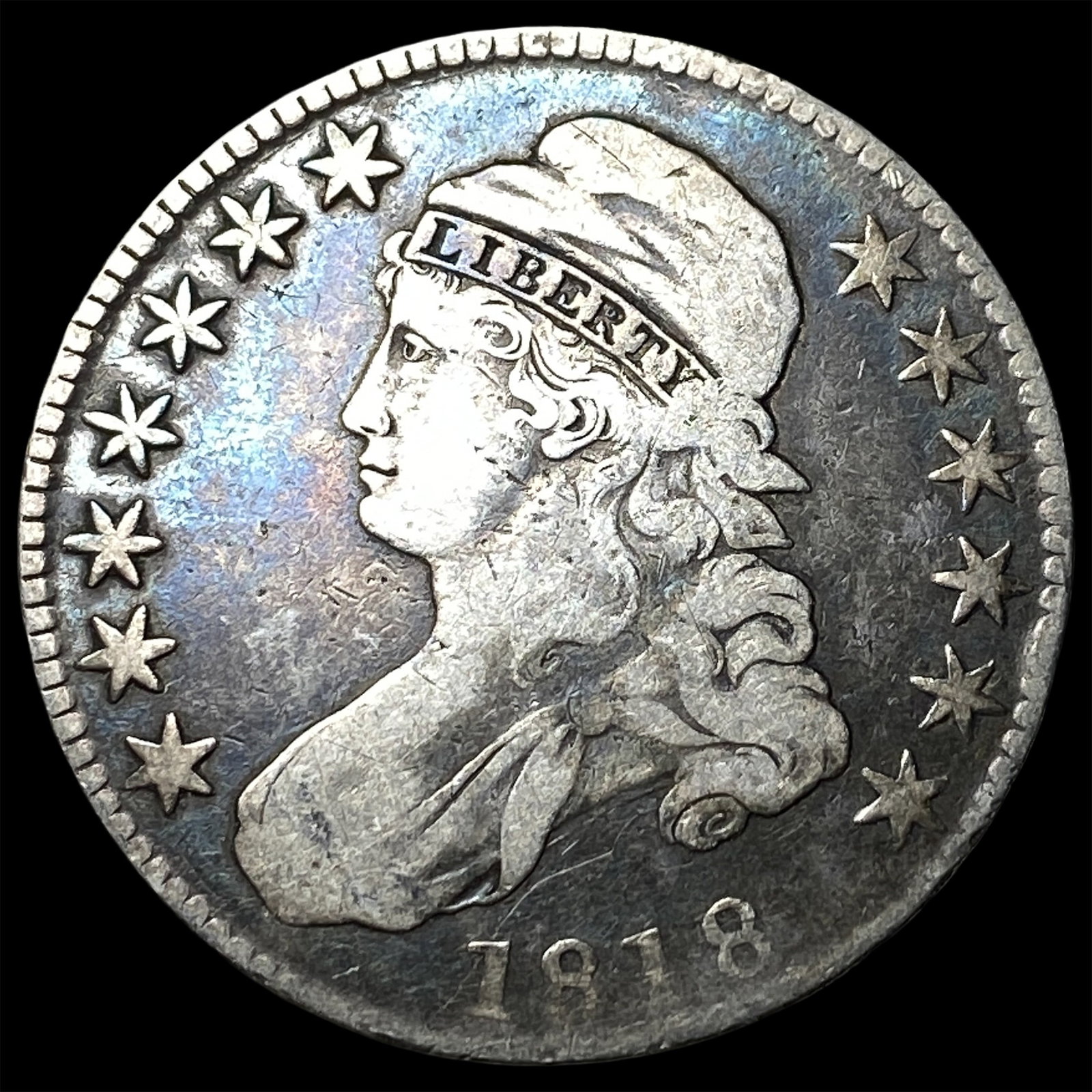 1818 Silver Capped Bust Half Dollar LIGHTLY CIRCULATED: 1818 Silver Capped Bust Half Dollar LIGHTLY CIRCULATED