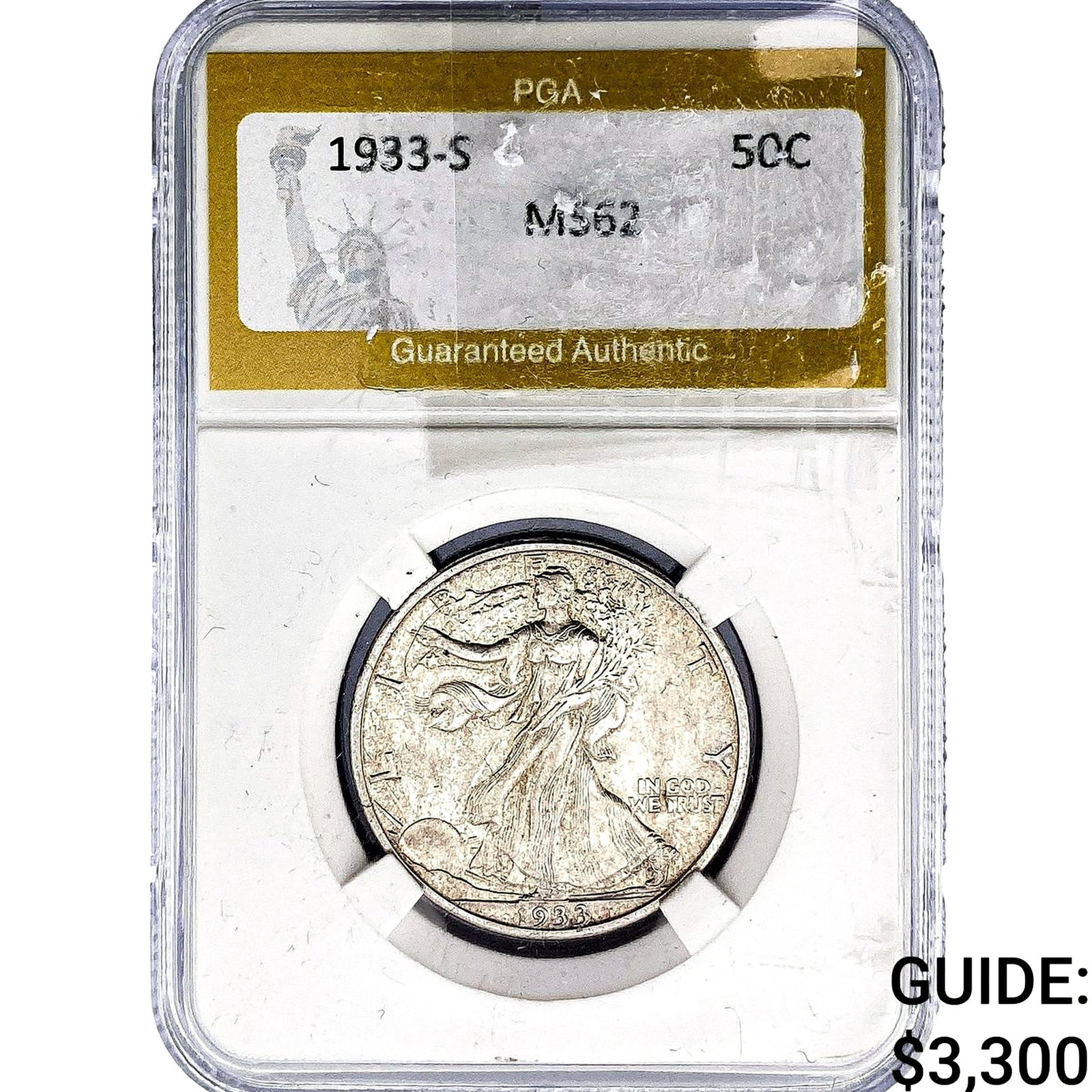 1933-S Walking Liberty Half Dollar PGA MS62 (1 of 2)