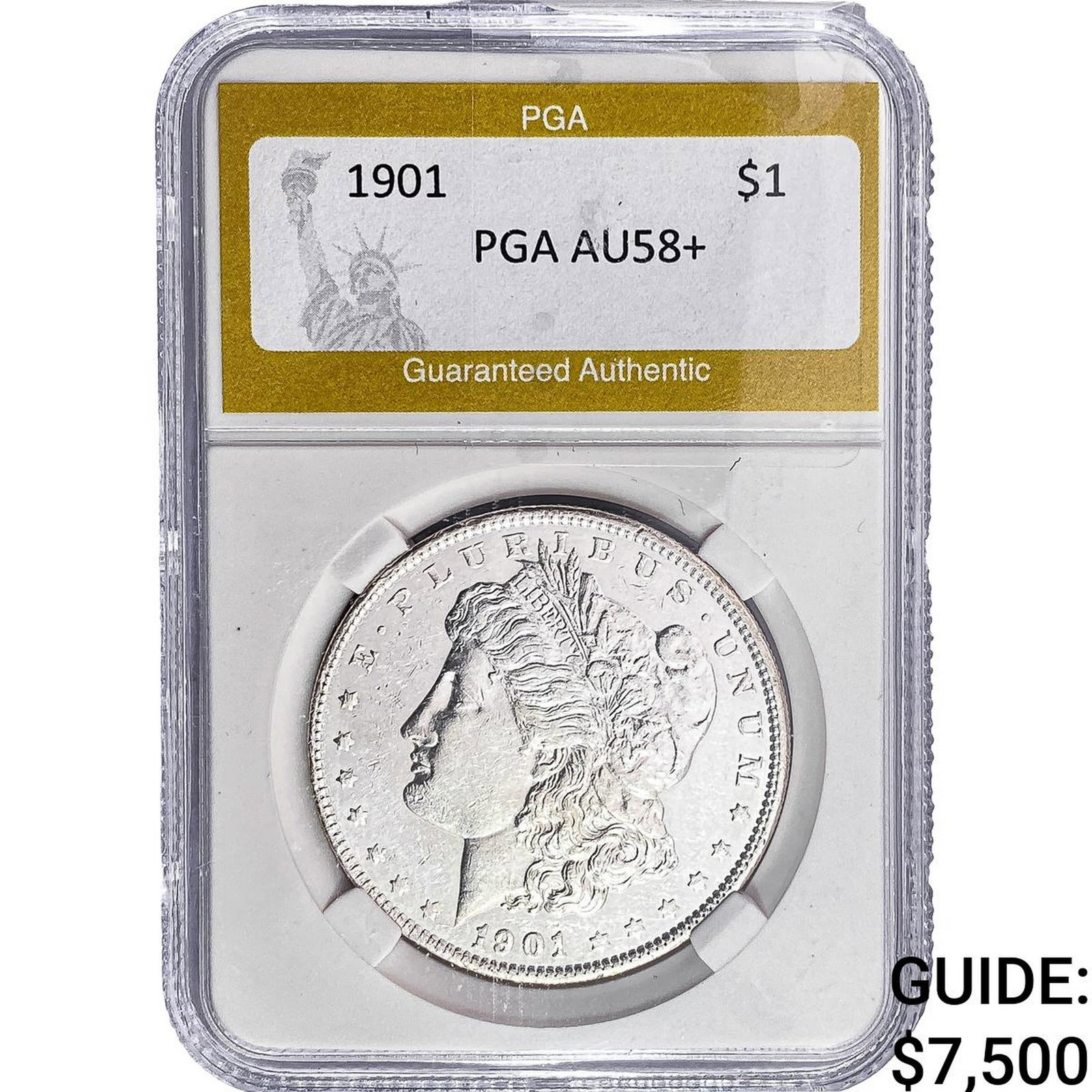 1901 Morgan Silver Dollar PGA AU58+: 1901 Morgan Silver Dollar PGA AU58+