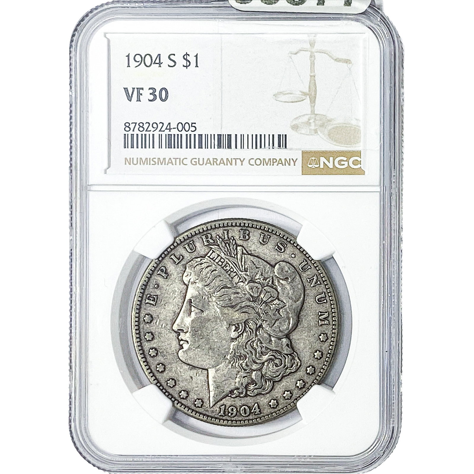 1904-S Morgan Silver Dollar NGC VF30: 1904-S Morgan Silver Dollar NGC VF30