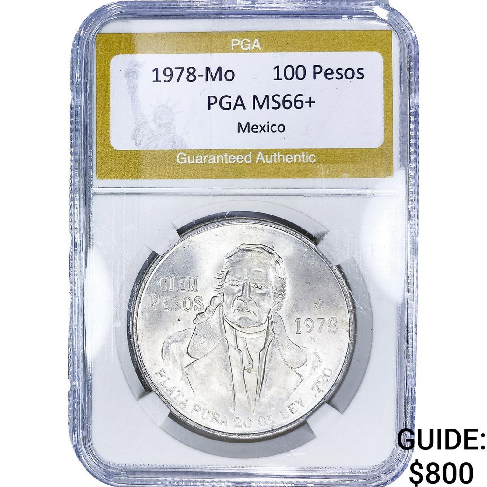 1978-Mo Mexico Silver 100 Pesos PGA MS66+: 1978-Mo Mexico Silver 100 Pesos PGA MS66+