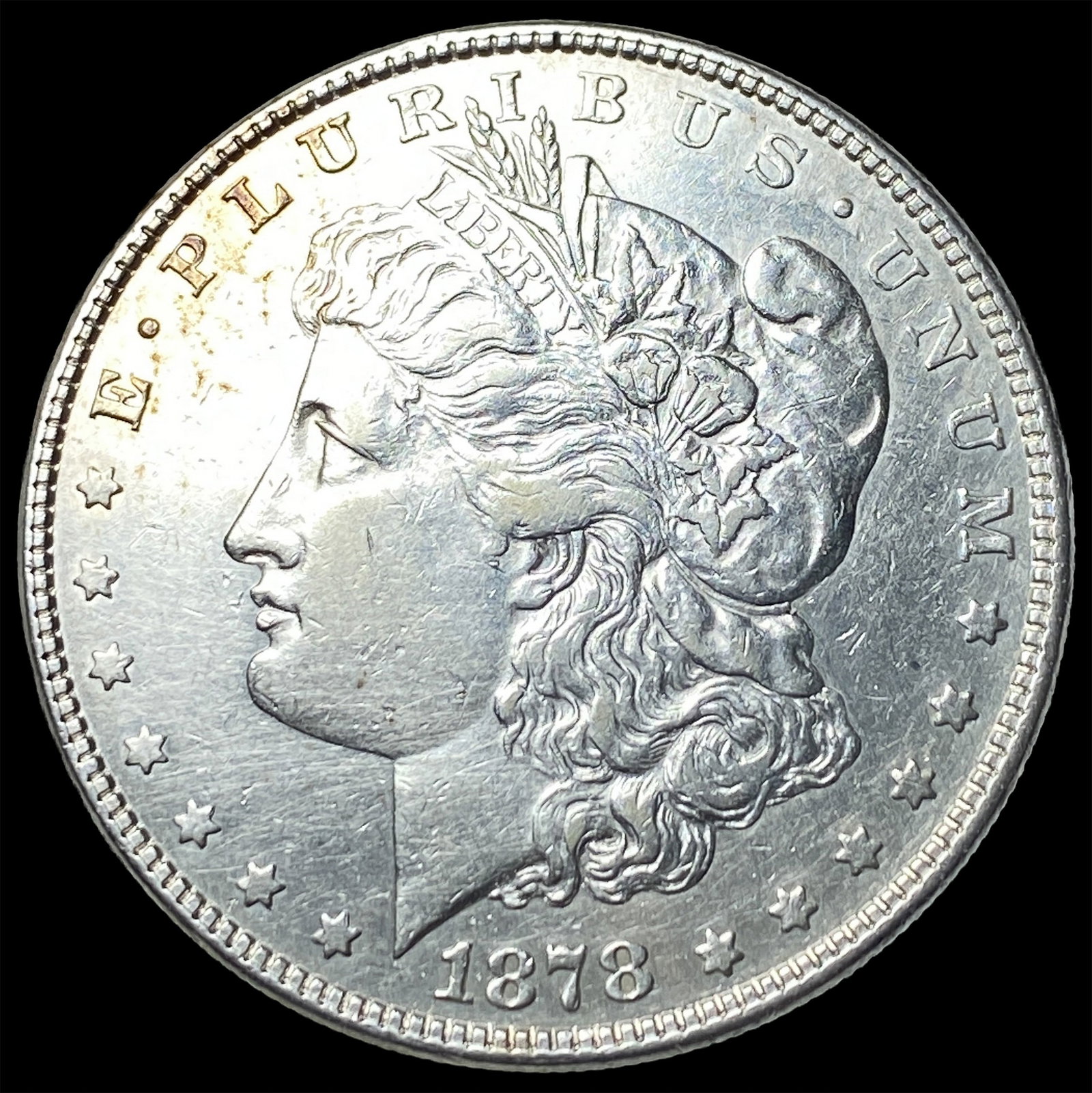 1878 8TF Silver Morgan Dollar CLOSELY UNCIRCULATED: 1878 8TF Silver Morgan Dollar CLOSELY UNCIRCULATED
