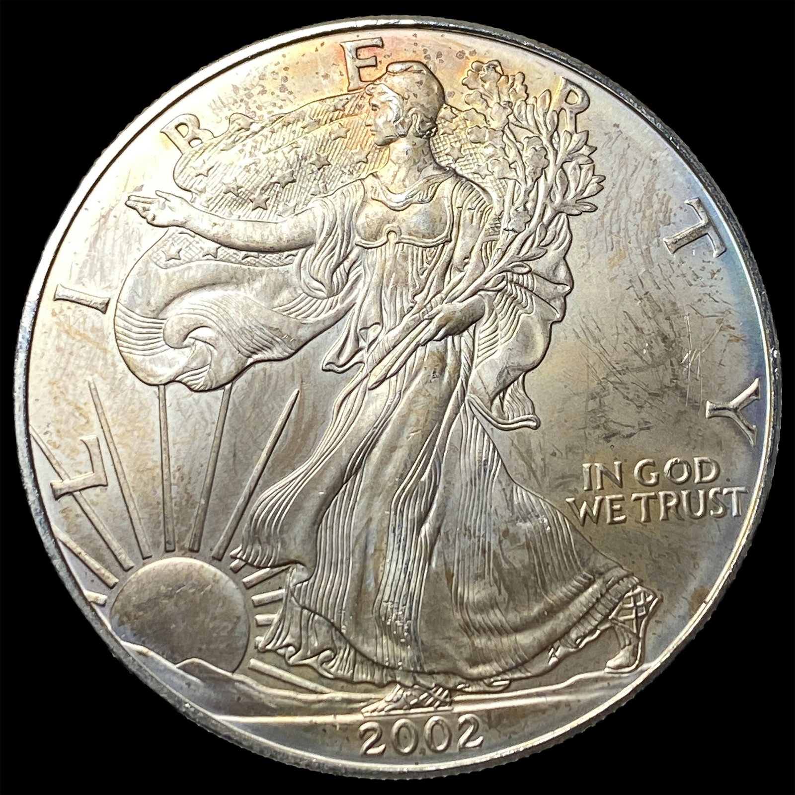 2002 1 oz Silver American Eagle $1 UNCIRCULATED: 2002 1 oz Silver American Eagle $1 UNCIRCULATED
