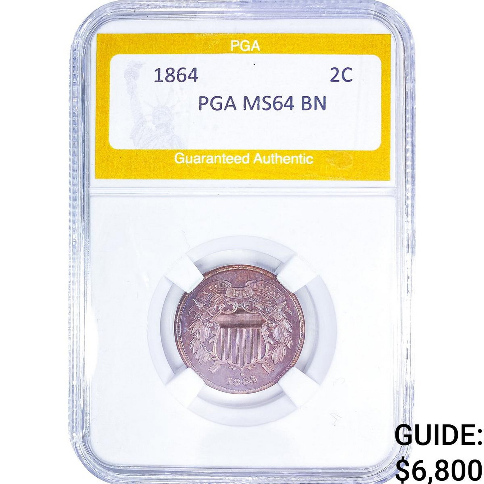 1864 Two Cent Piece PGA MS64 BN (1 of 2)