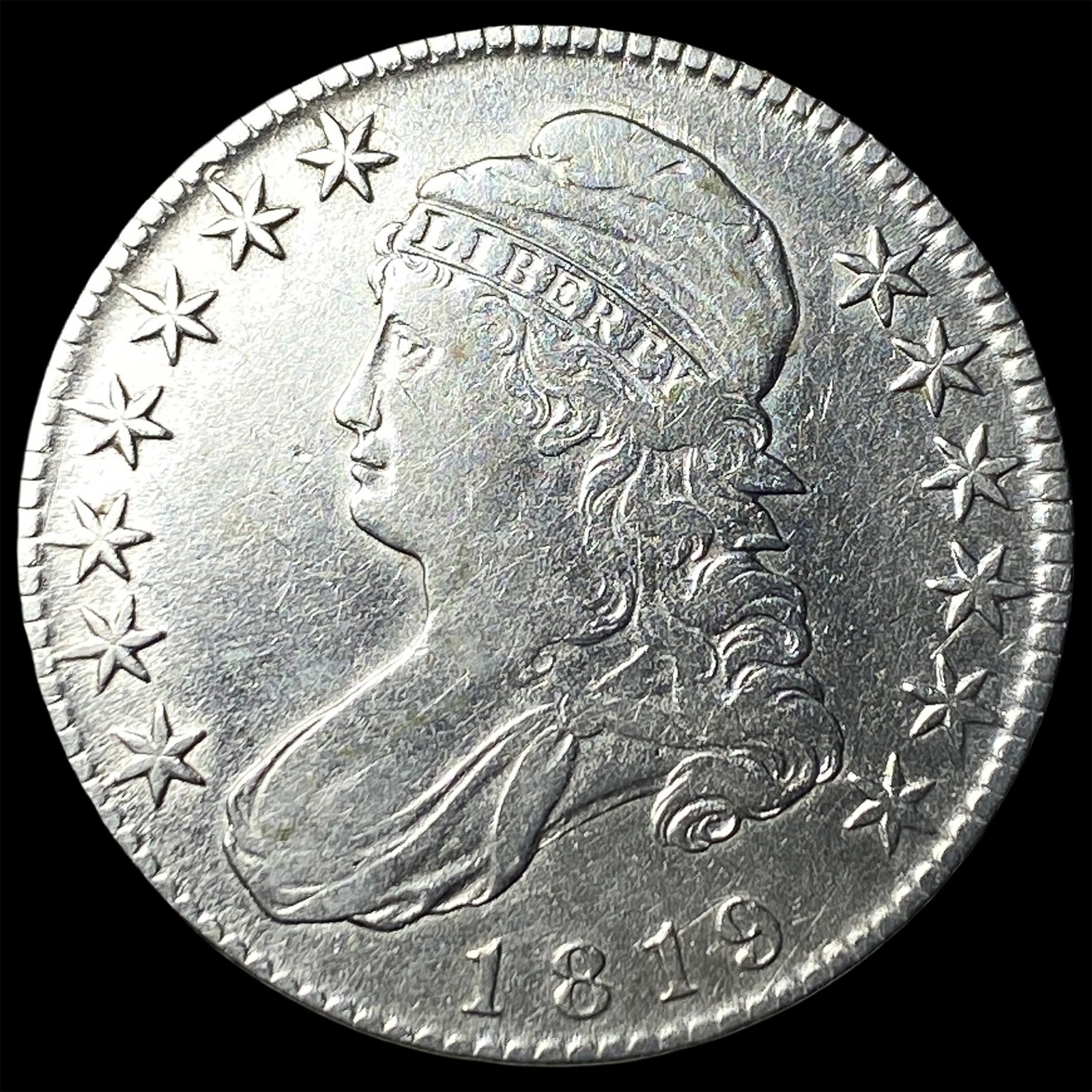 1819 Capped Bust Half Dollar NEARLY UNCIRCULATED: 1819 Capped Bust Half Dollar NEARLY UNCIRCULATED