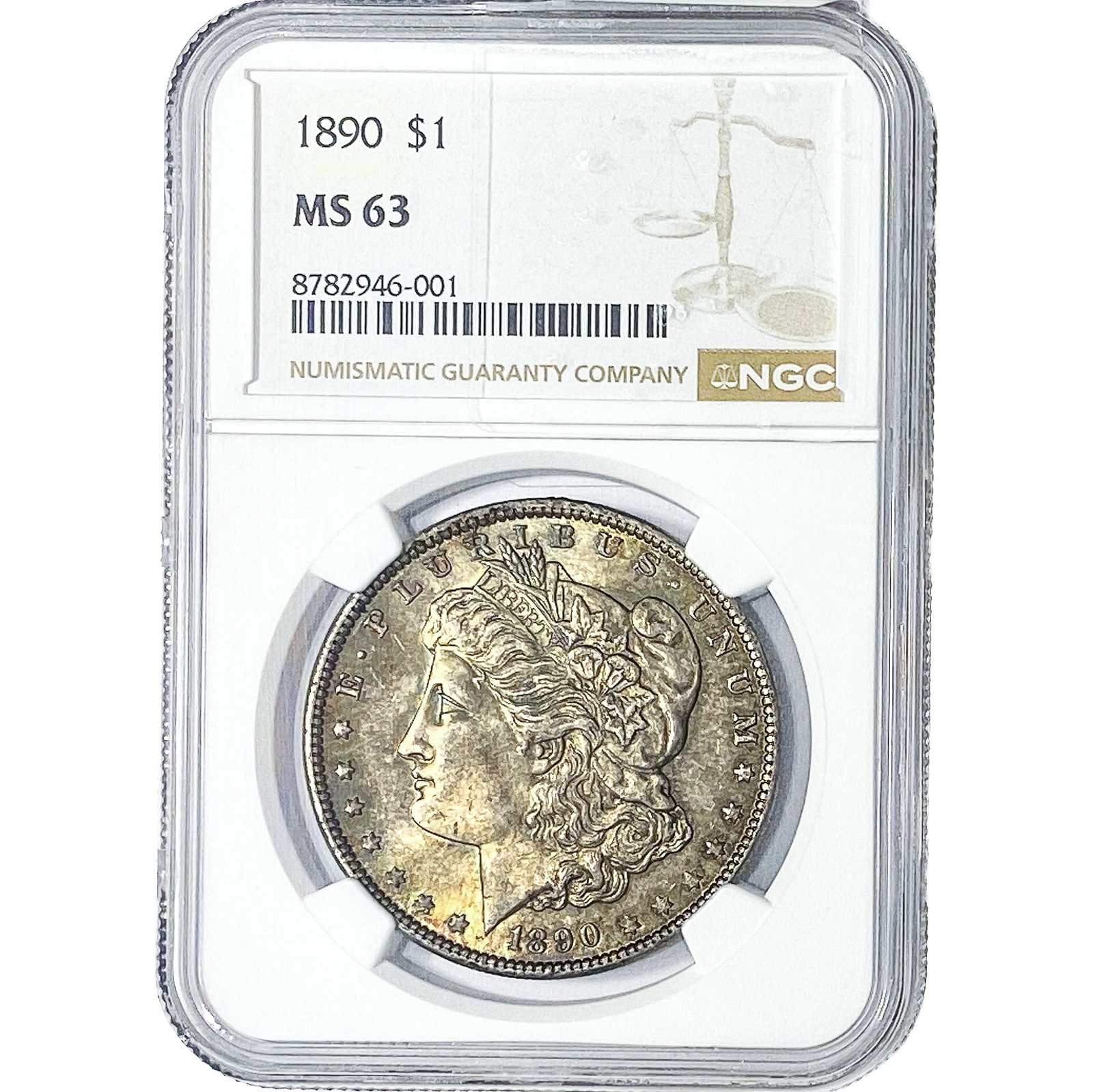 1890 Morgan Silver Dollar NGC MS63: 1890 Morgan Silver Dollar NGC MS63