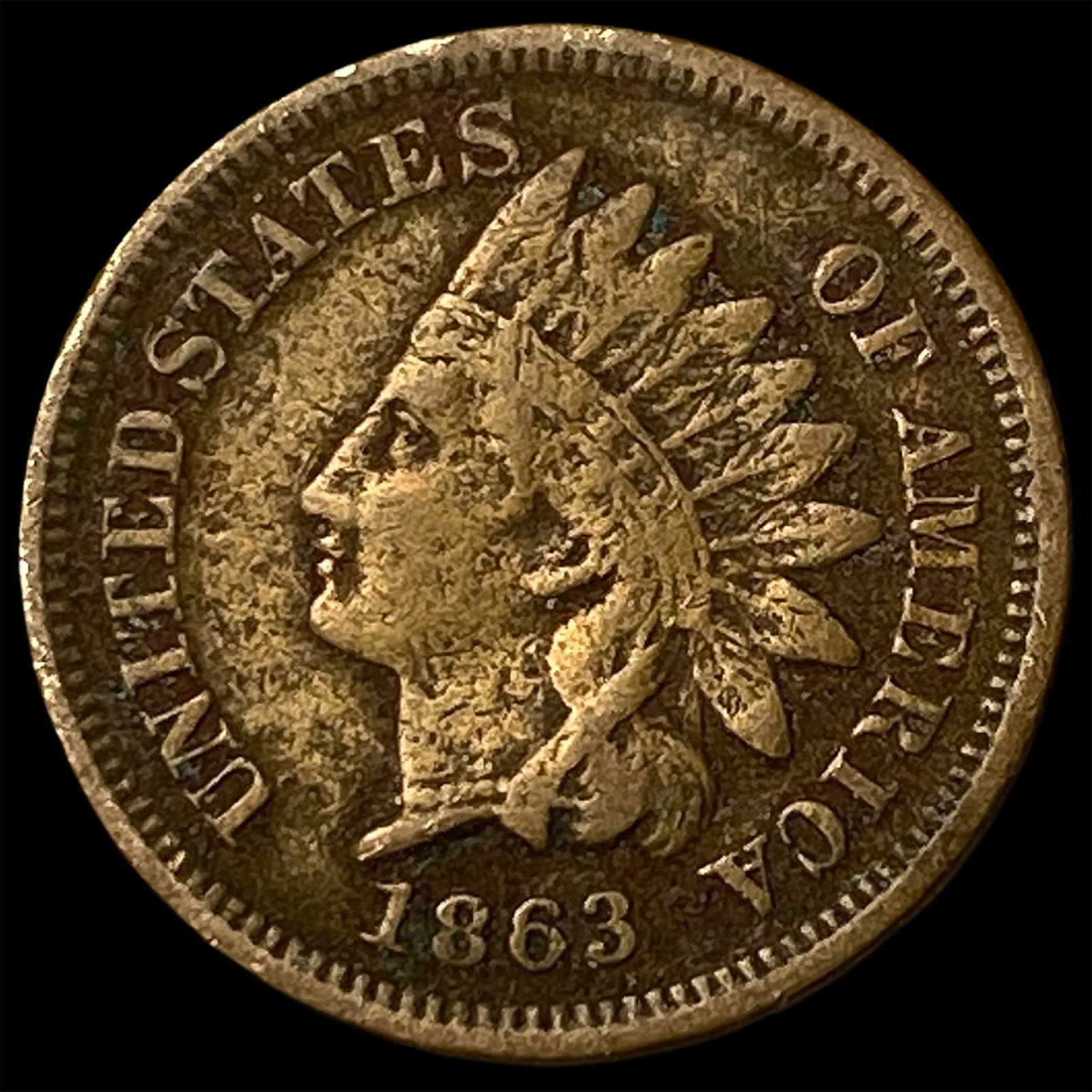 1863 Indian Head Cent NEARLY UNCIRCULATED: 1863 Indian Head Cent NEARLY UNCIRCULATED