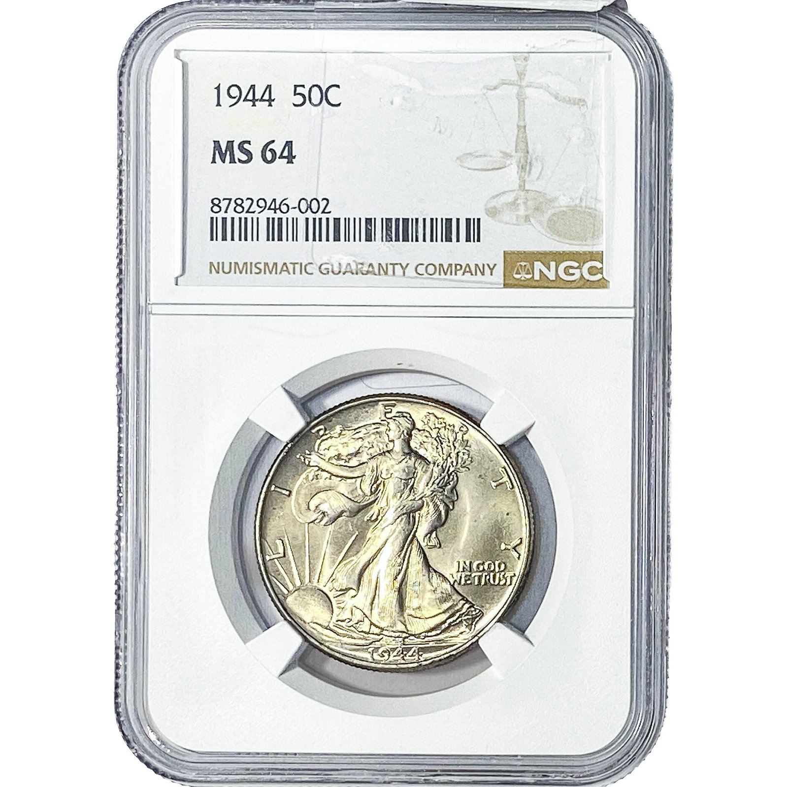 1944 Walking Liberty Half Dollar NGC MS64: 1944 Walking Liberty Half Dollar NGC MS64