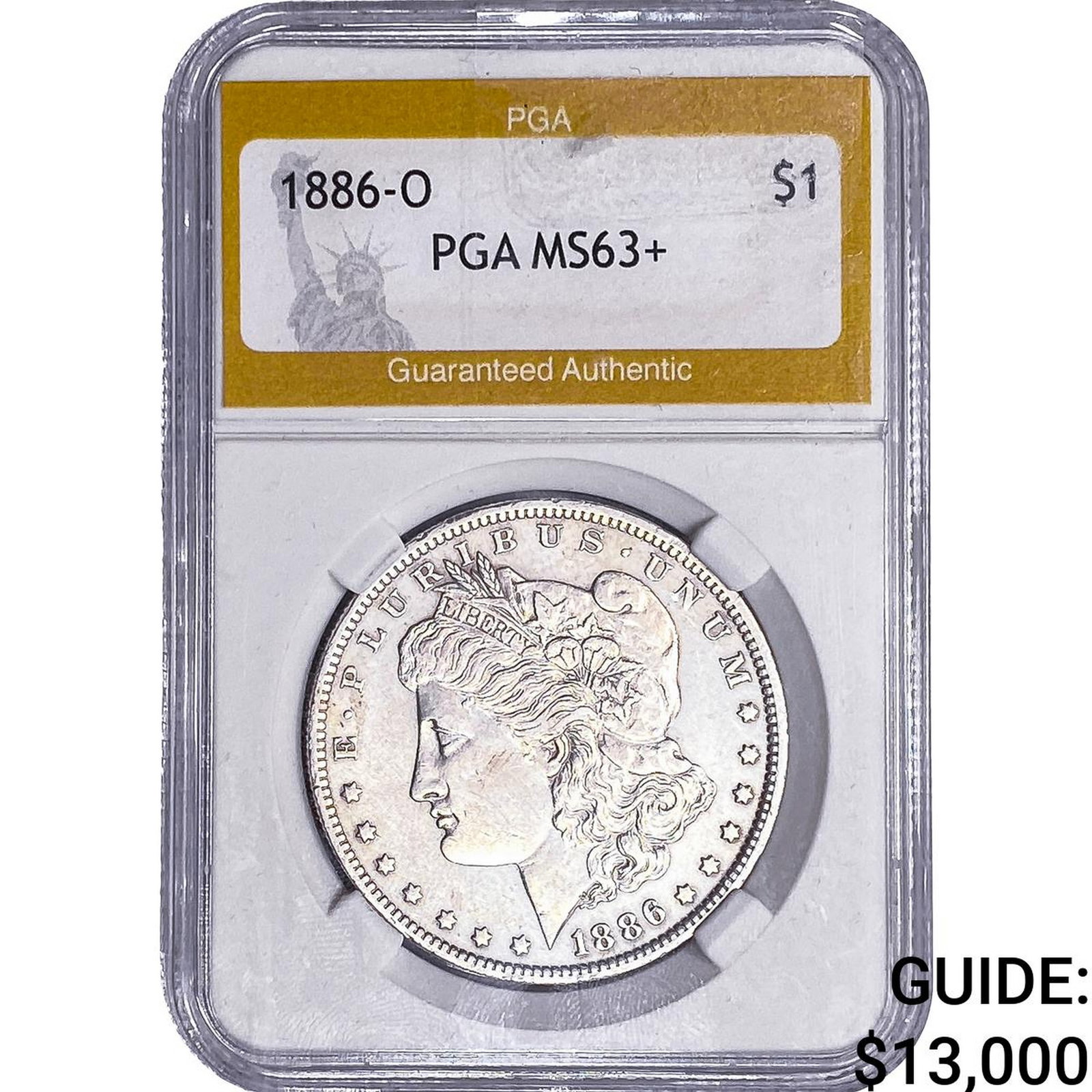 1886-O Morgan Silver Dollar PGA MS63+: 1886-O Morgan Silver Dollar PGA MS63+