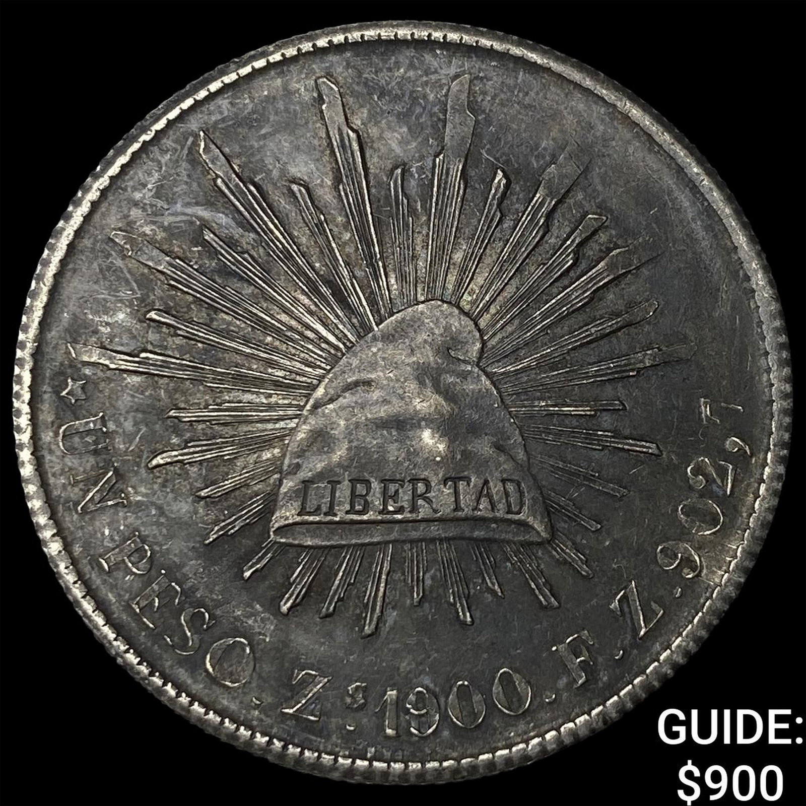 1900 Mexico Silver 1 Peso: 1900 Mexico Silver 1 Peso
