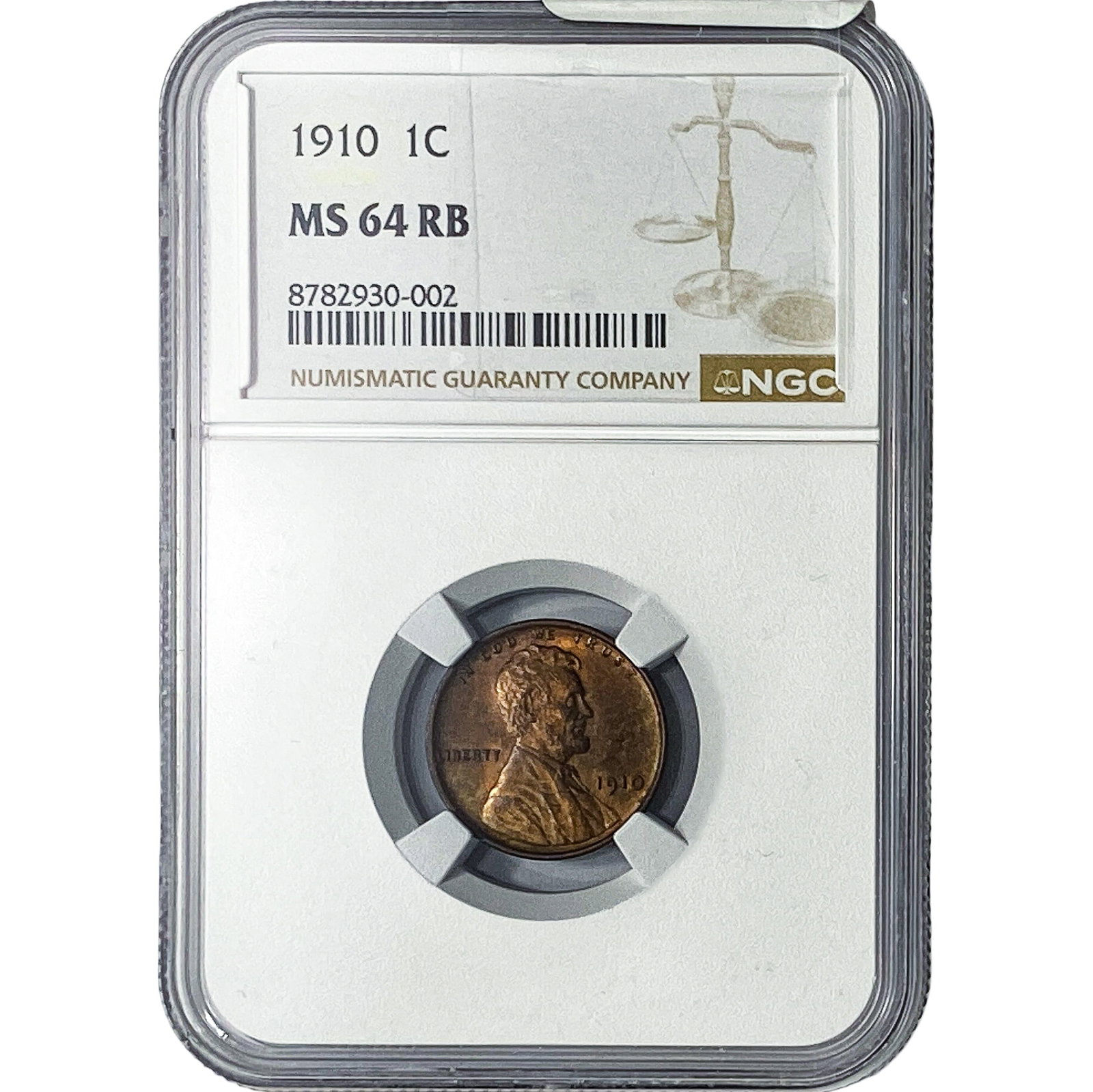 1910 Wheat Cent NGC MS64 RB: 1910 Wheat Cent NGC MS64 RB