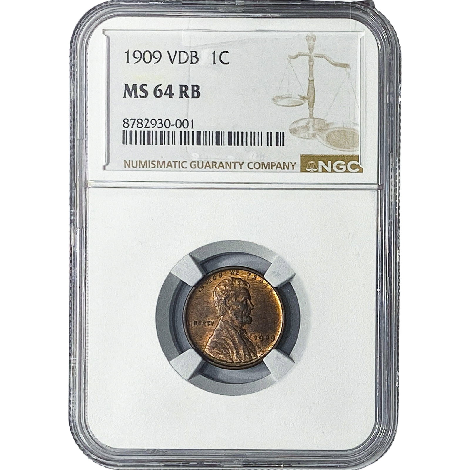 1909 Wheat Cent NGC MS64 RB: 1909 Wheat Cent NGC MS64 RB