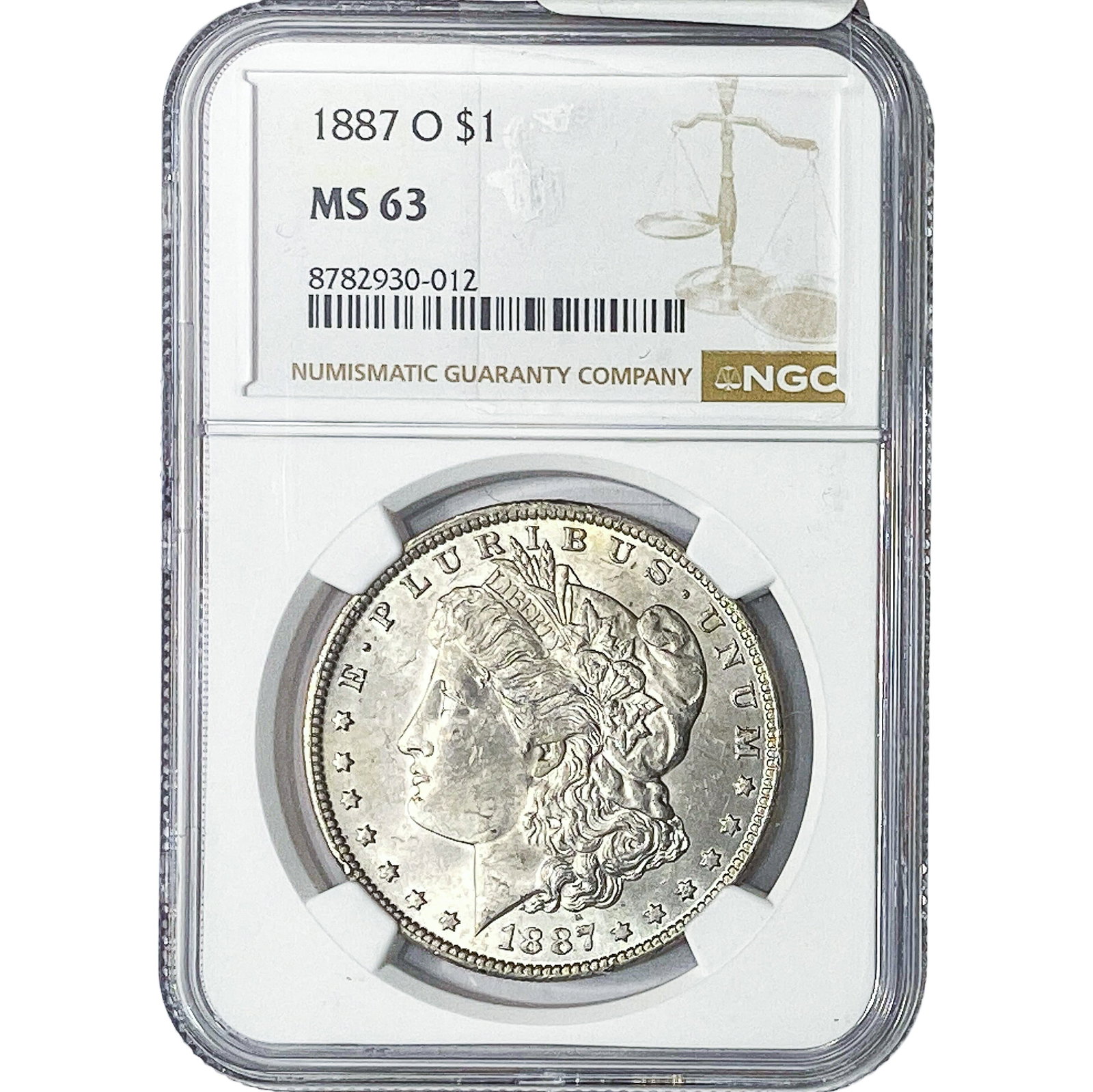 1887-O Morgan Silver Dollar NGC MS63: 1887-O Morgan Silver Dollar NGC MS63