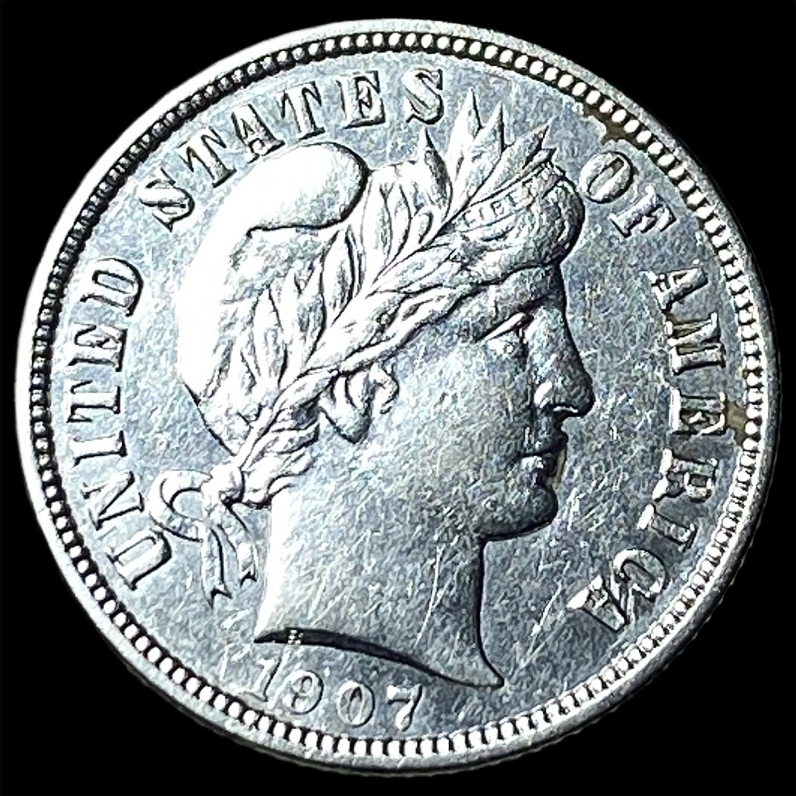 1907-D Silver Barber Dime CLOSELY UNCIRCULATED: 1907-D Silver Barber Dime CLOSELY UNCIRCULATED