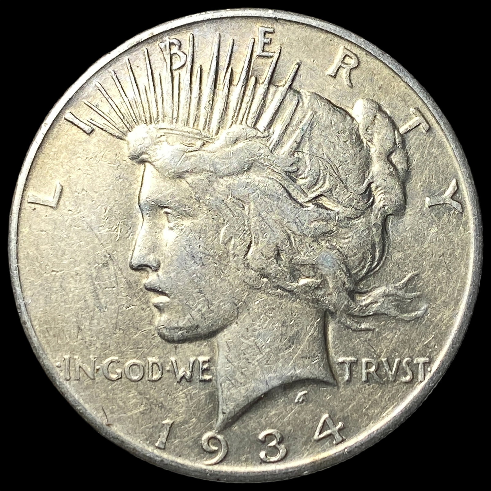 1934-S Silver Peace Dollar NEARLY UNCIRCULATED: 1934-S Silver Peace Dollar NEARLY UNCIRCULATED