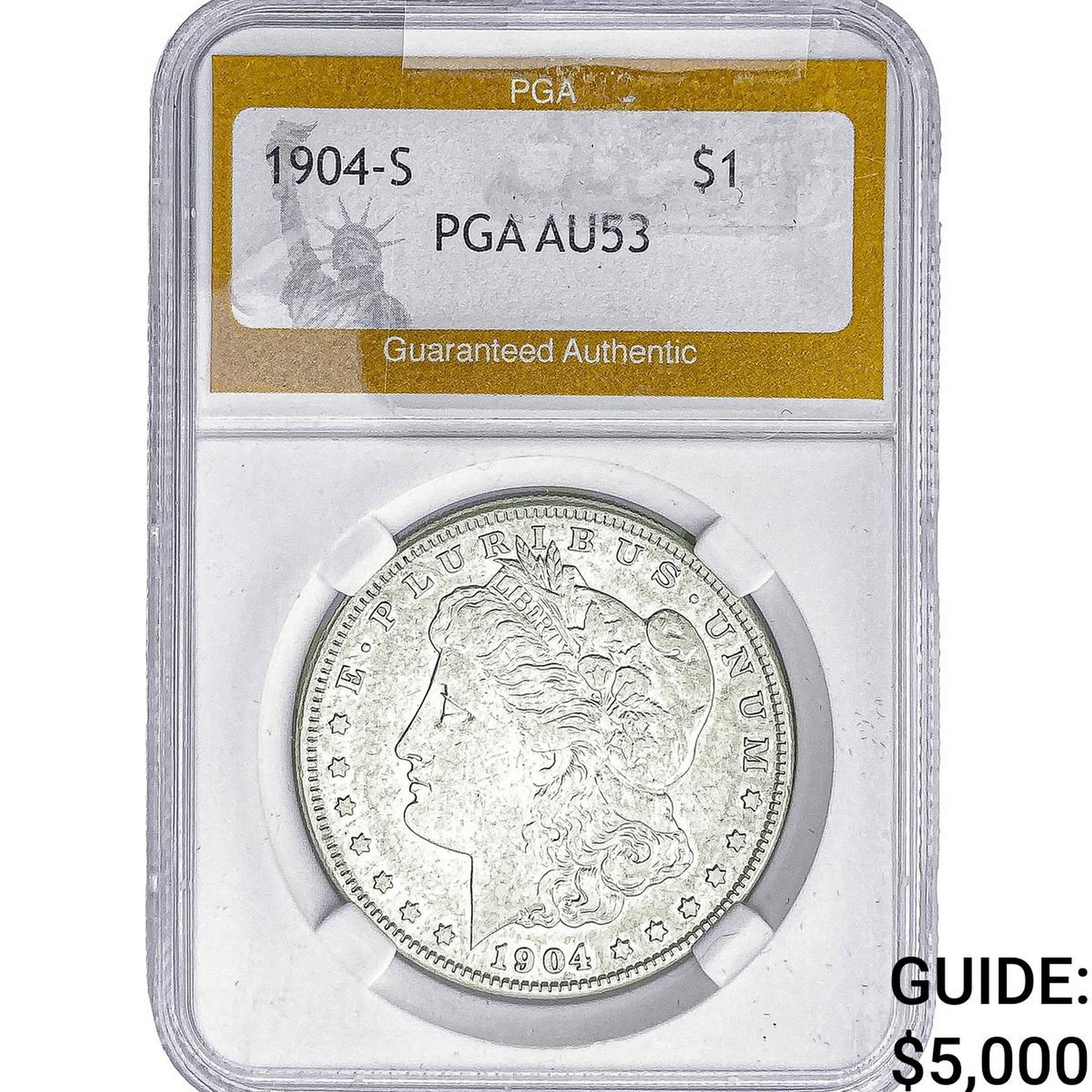 1904-S Morgan Silver Dollar PGA AU53: 1904-S Morgan Silver Dollar PGA AU53