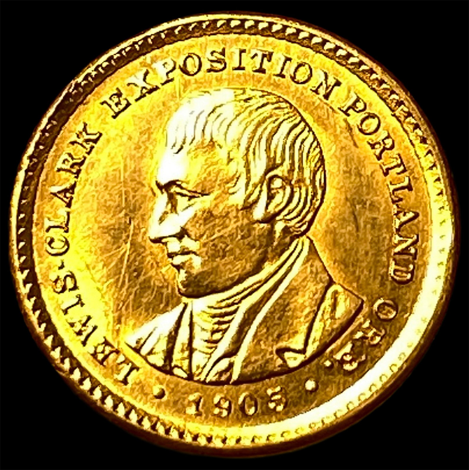 1905 Gold Lewis and Clark Exposition $1 CLOSELY UNCIRCULATED: 1905 Gold Lewis and Clark Exposition $1 CLOSELY UNCIRCULATED