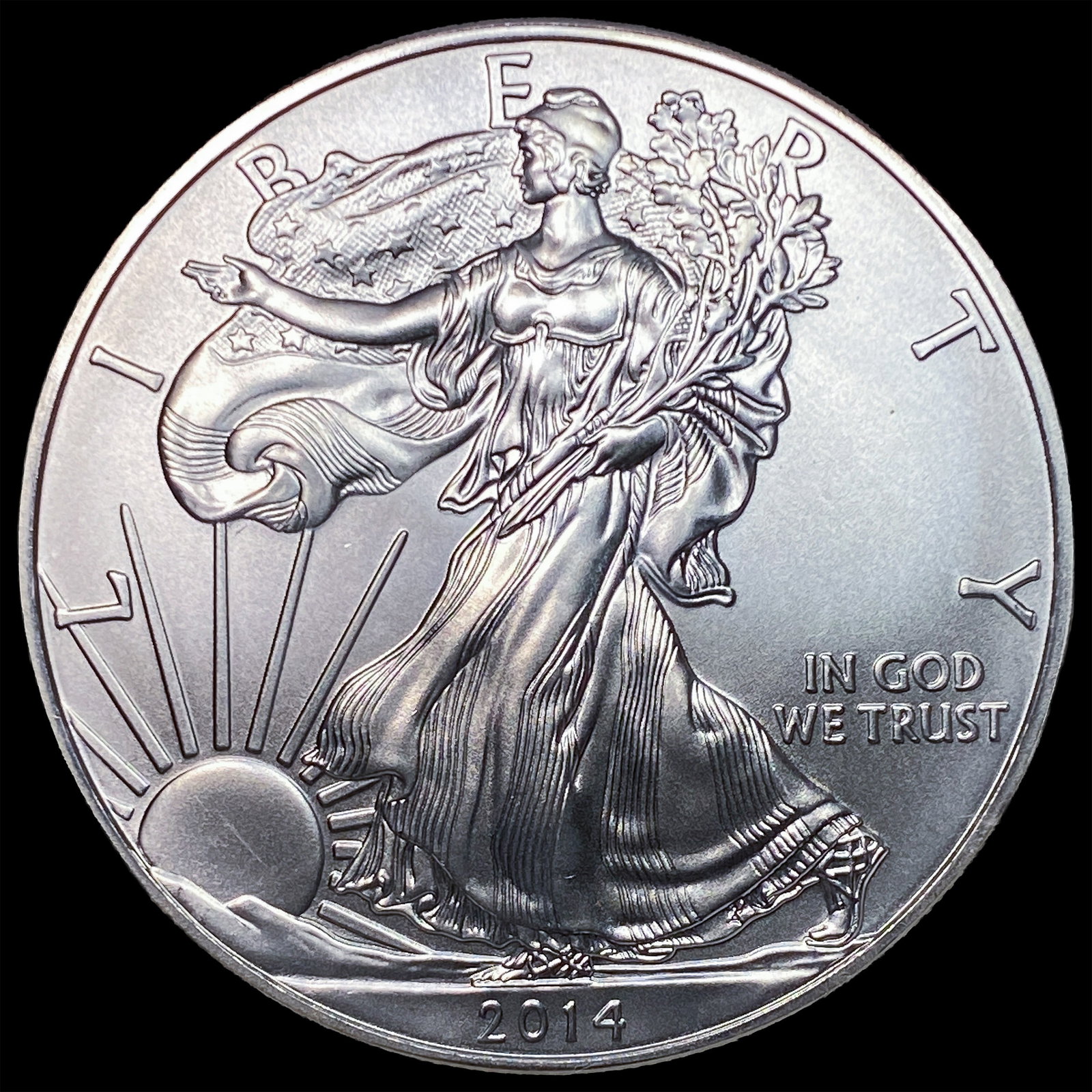 2014 1 oz Silver American Eagle $1 SUPERB GEM BU: 2014 1 oz Silver American Eagle $1 SUPERB GEM BU