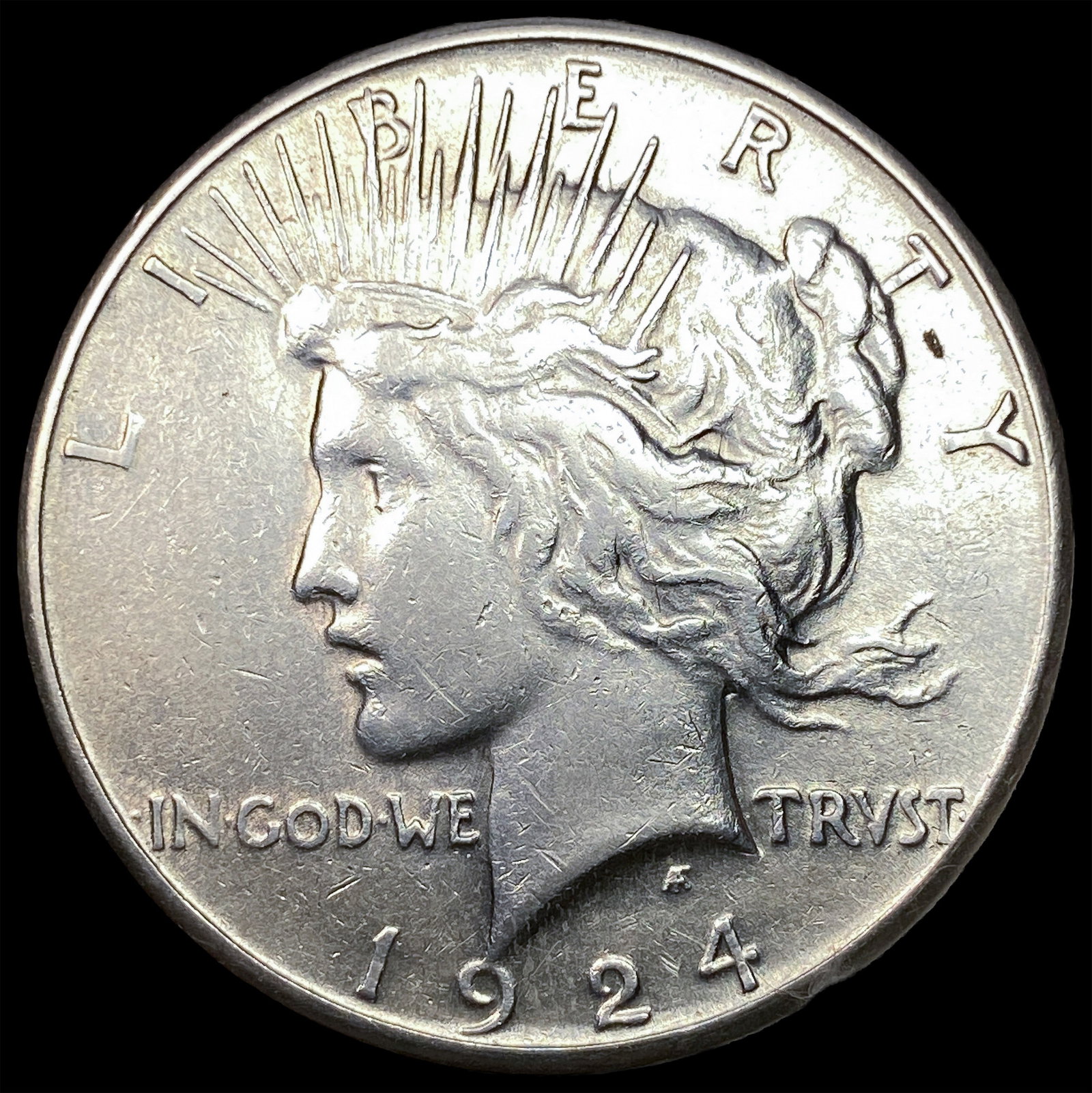1924-S Silver Peace Dollar NEARLY UNCIRCULATED: 1924-S Silver Peace Dollar NEARLY UNCIRCULATED