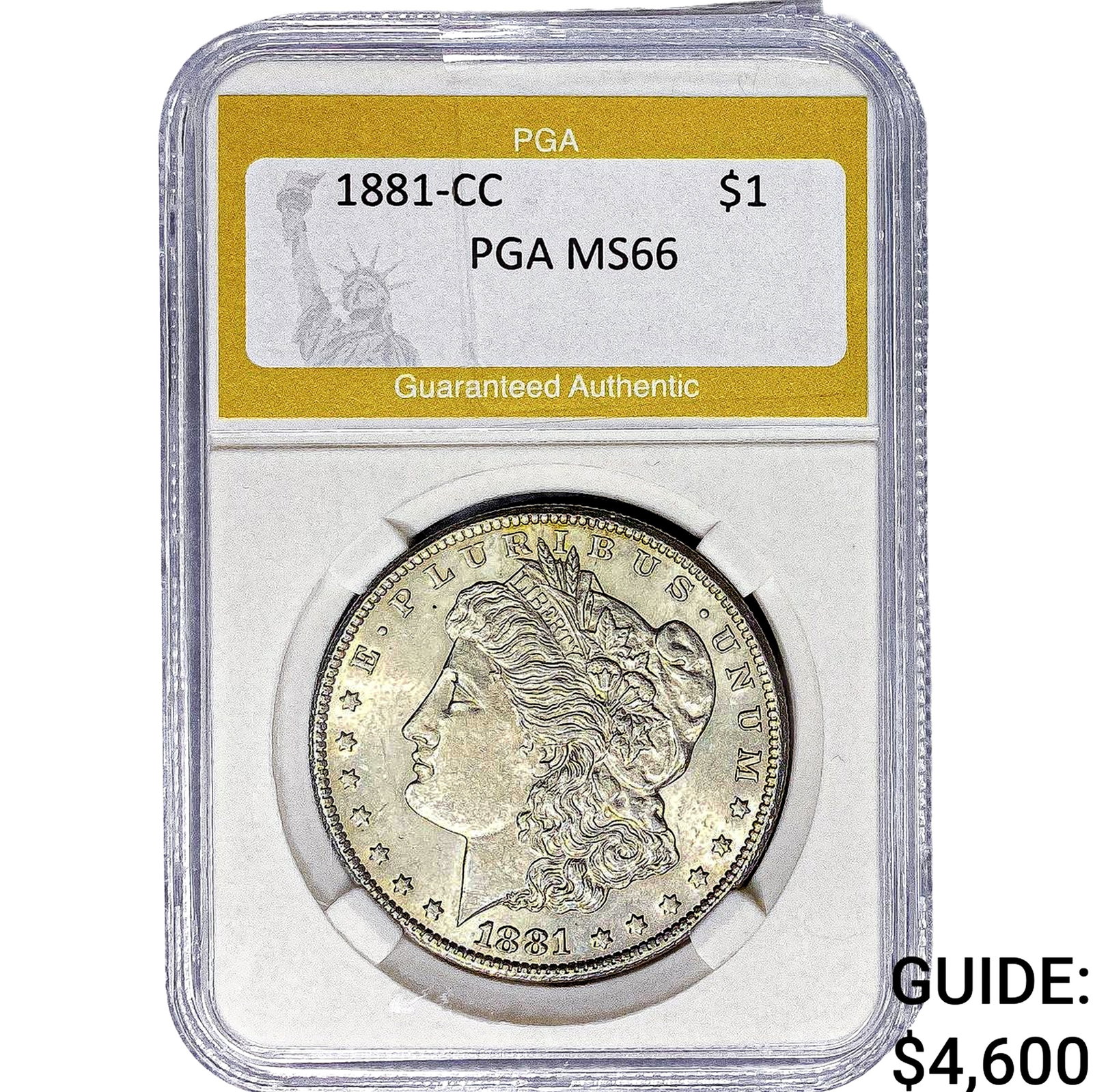1881-CC Morgan Silver Dollar PGA MS66: 1881-CC Morgan Silver Dollar PGA MS66