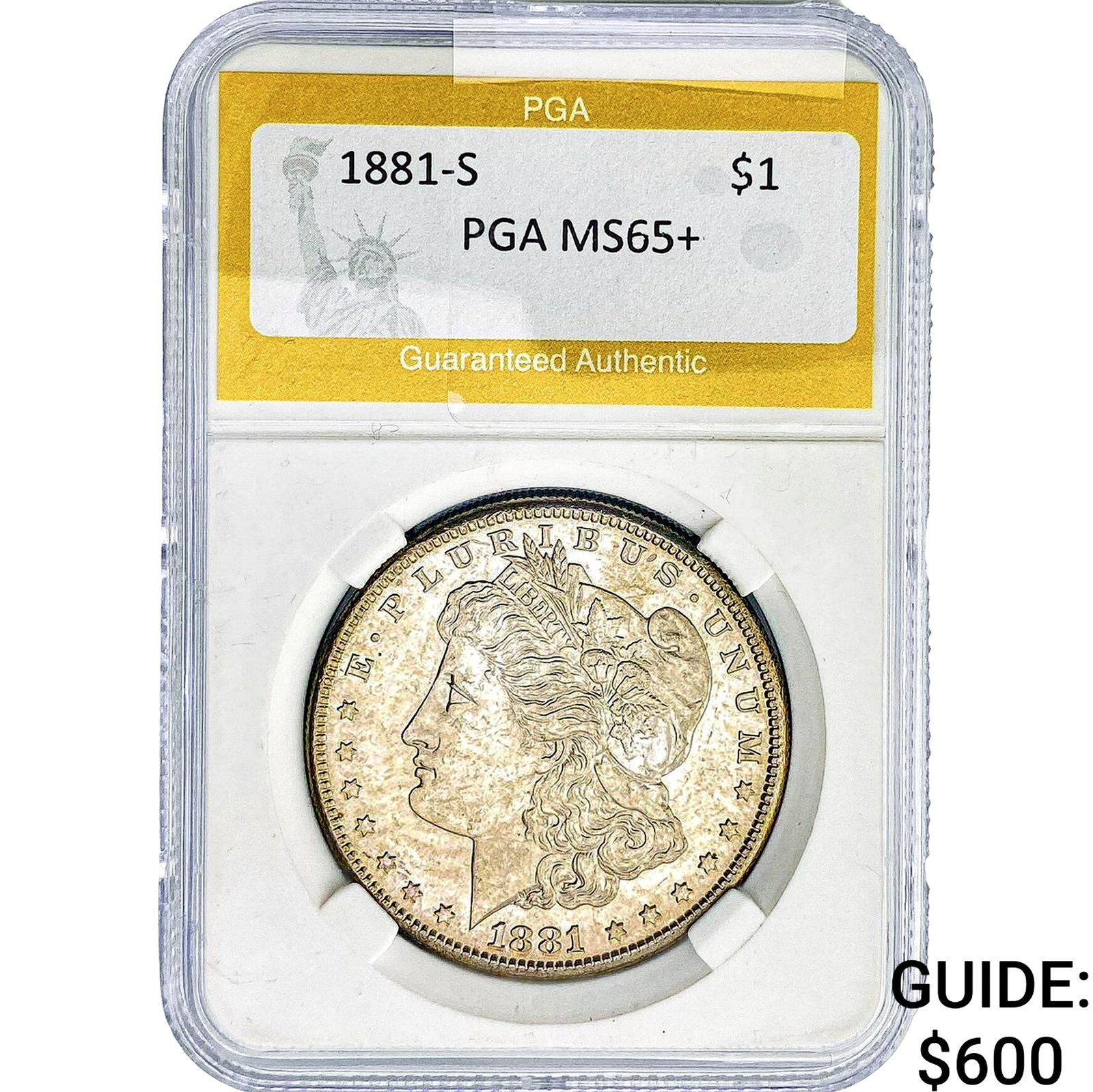 1881-S Morgan Silver Dollar PGA MS65+: 1881-S Morgan Silver Dollar PGA MS65+