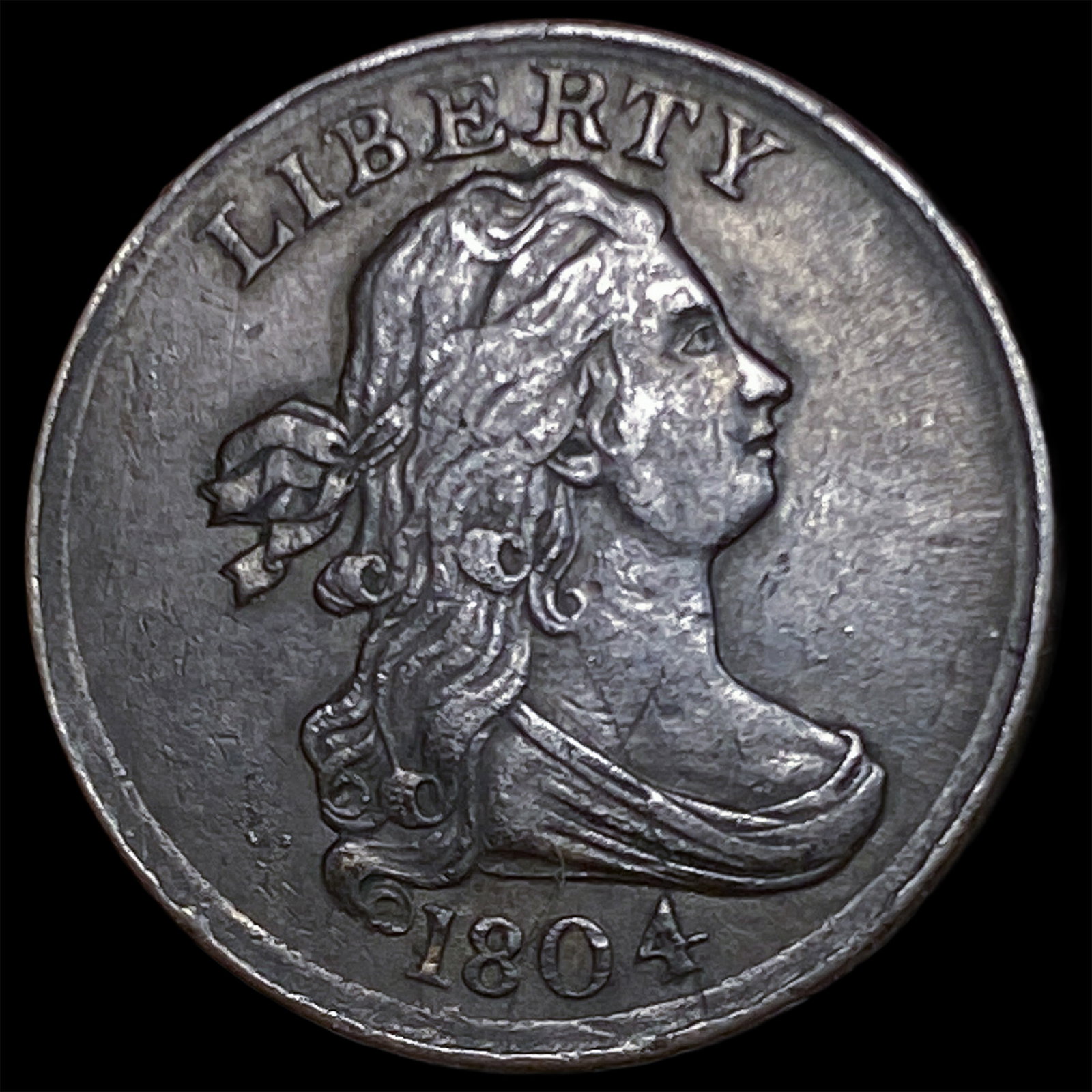 1804 Copper Half Cent CLOSELY UNCIRCULATED: 1804 Copper Half Cent CLOSELY UNCIRCULATED