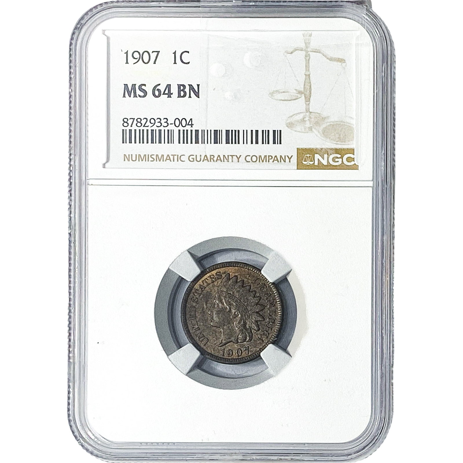 1907 Indian Head Cent NGC MS64 BN: 1907 Indian Head Cent NGC MS64 BN
