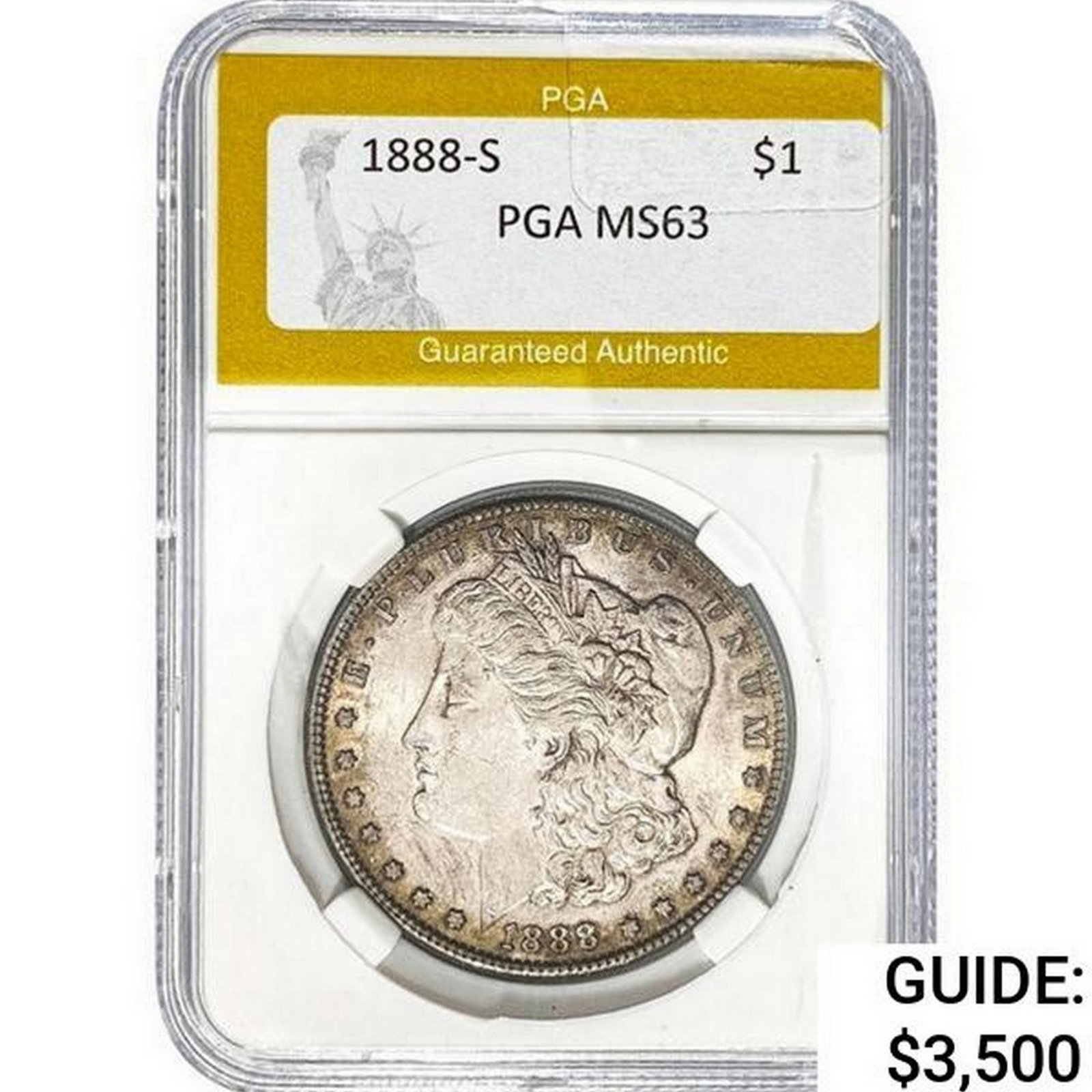 1888-S Morgan Silver Dollar PGA MS63: 1888-S Morgan Silver Dollar PGA MS63