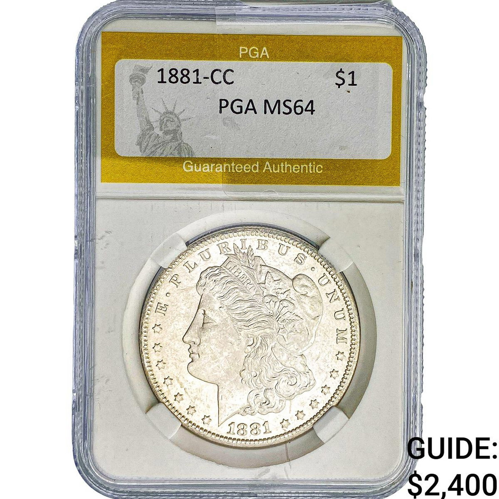 1881-CC Morgan Silver Dollar PGA MS64: 1881-CC Morgan Silver Dollar PGA MS64