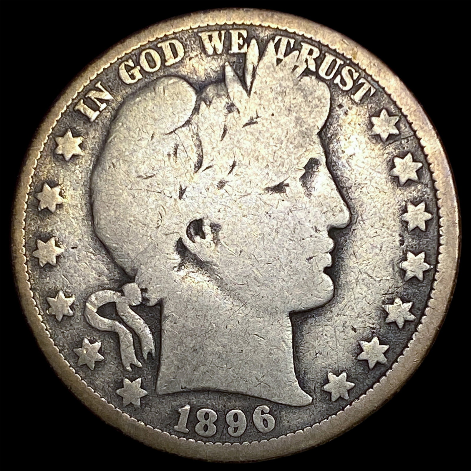1896-O Silver Barber Half Dollar NICELY CIRCULATED: 1896-O Silver Barber Half Dollar NICELY CIRCULATED