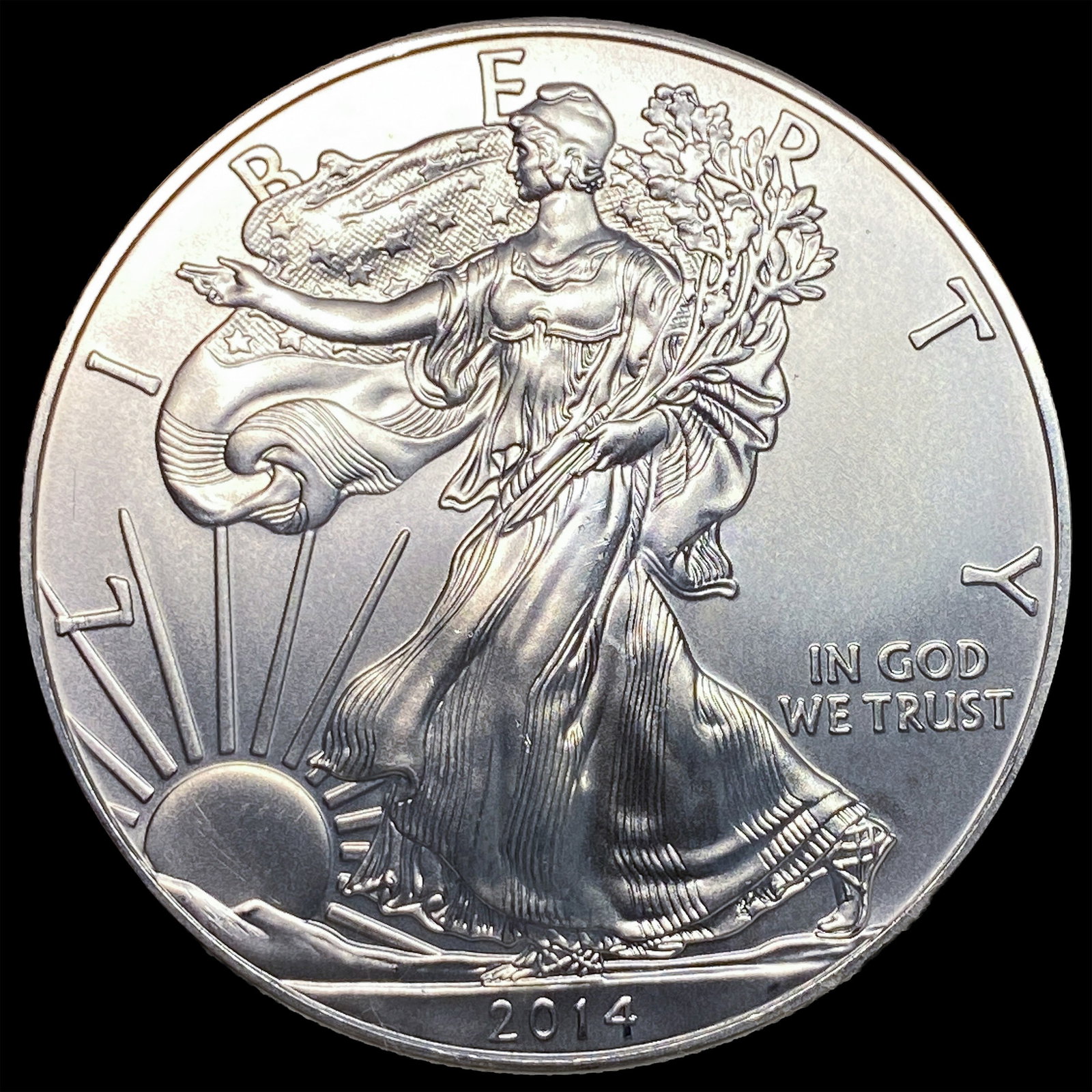 2014 1 oz Silver American Eagle $1 SUPERB GEM BU (1 of 2)