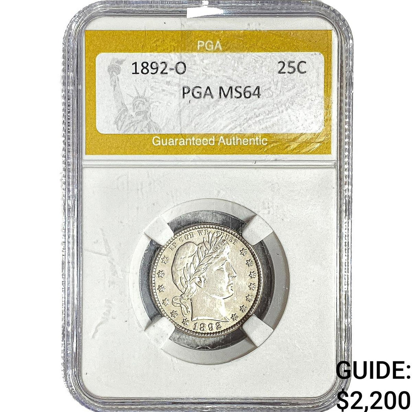 1892-O Barber Quarter PGA MS64 (1 of 2)