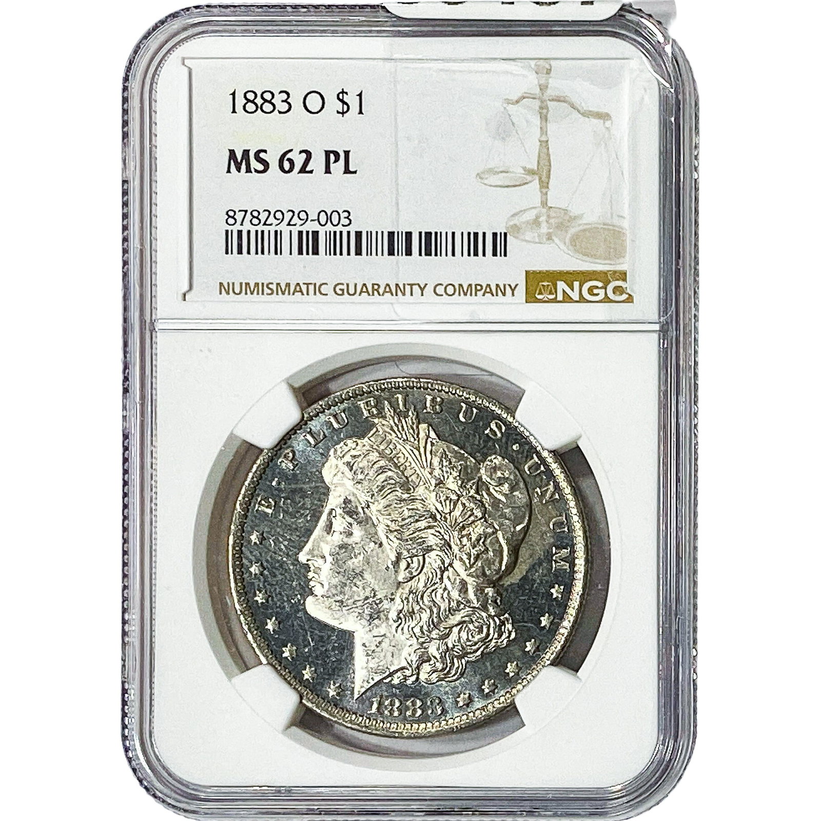 1883--O Morgan Silver Dollar NGC MS62 PL: 1883--O Morgan Silver Dollar NGC MS62 PL