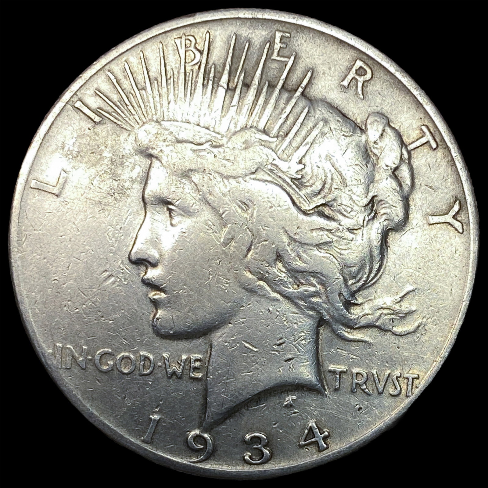 1934-S Silver Peace Dollar LIGHTLY CIRCULATED: 1934-S Silver Peace Dollar LIGHTLY CIRCULATED