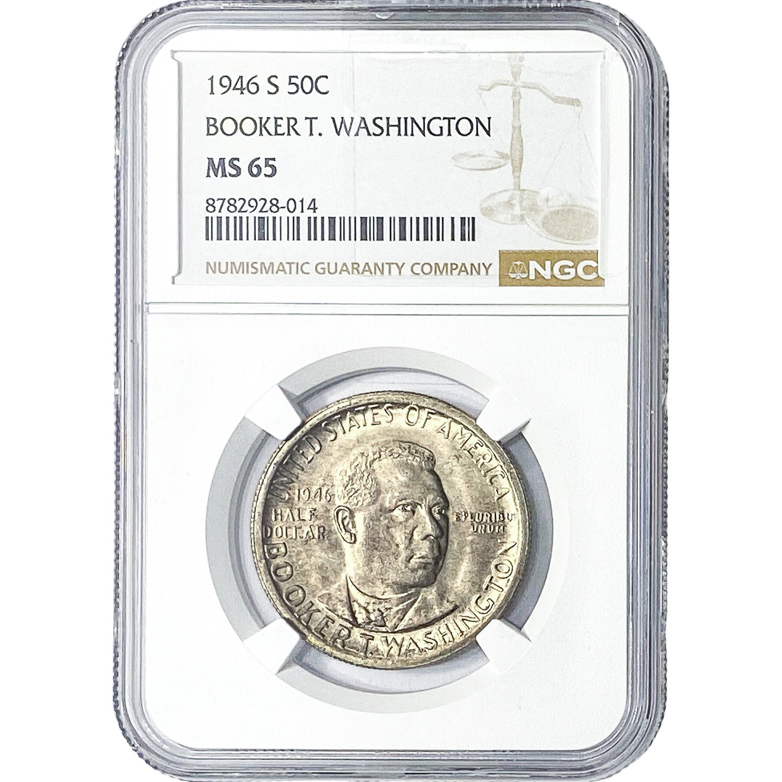 1946-S Booker T Half Dollar NGC MS65: 1946-S Booker T Half Dollar NGC MS65