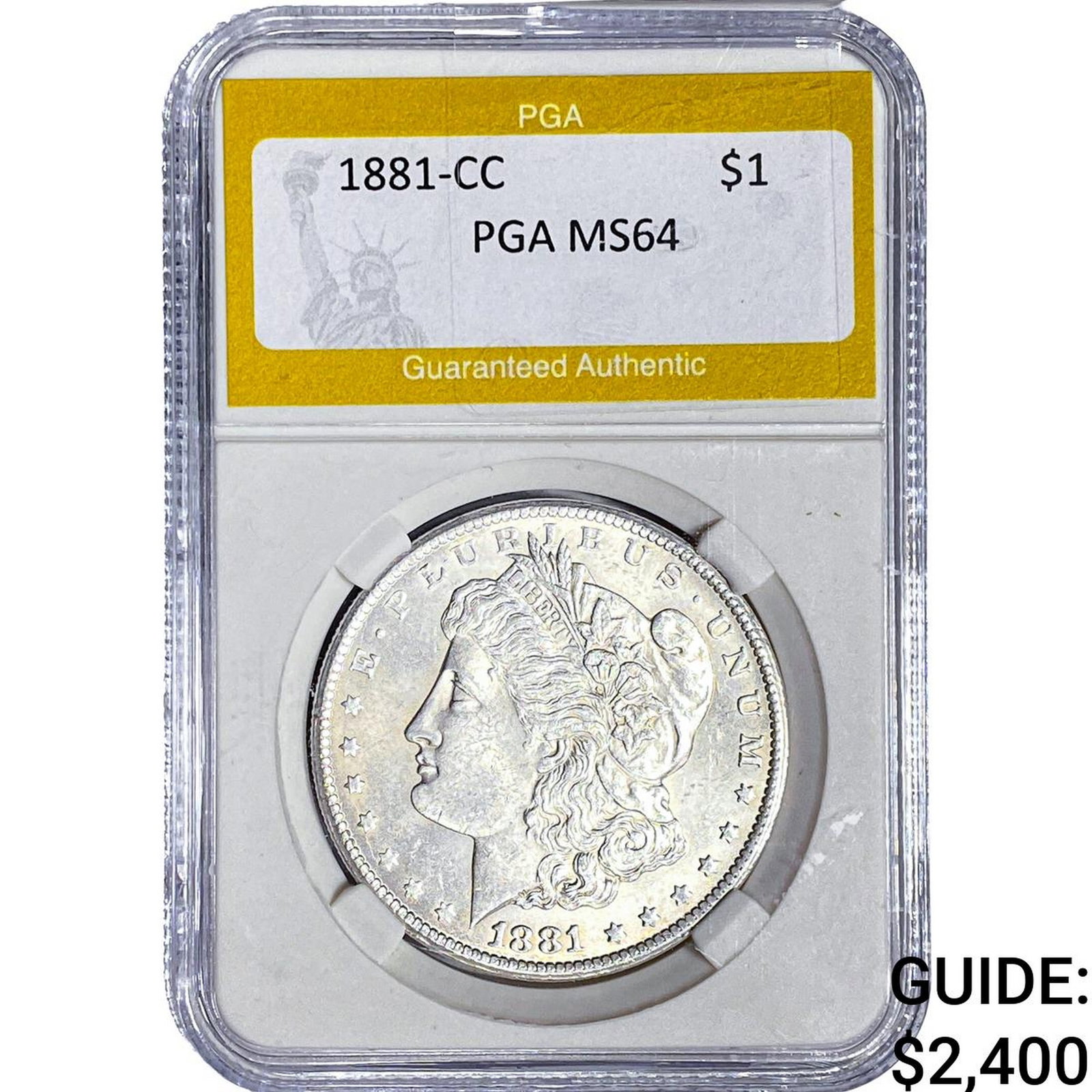 1881-CC Morgan Silver Dollar PGA MS64: 1881-CC Morgan Silver Dollar PGA MS64