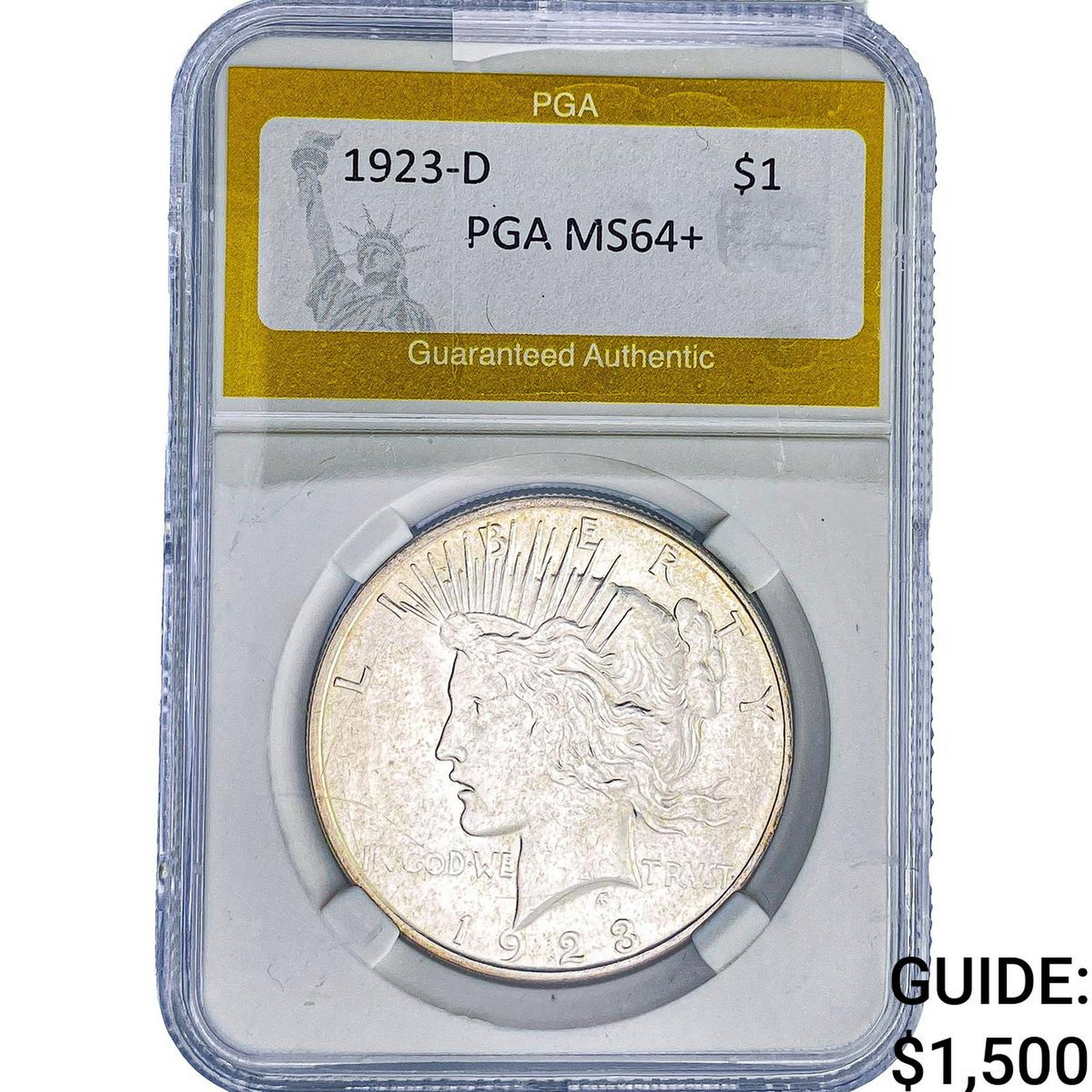 1923-D Morgan Silver Dollar PGA MS64+: 1923-D Morgan Silver Dollar PGA MS64+