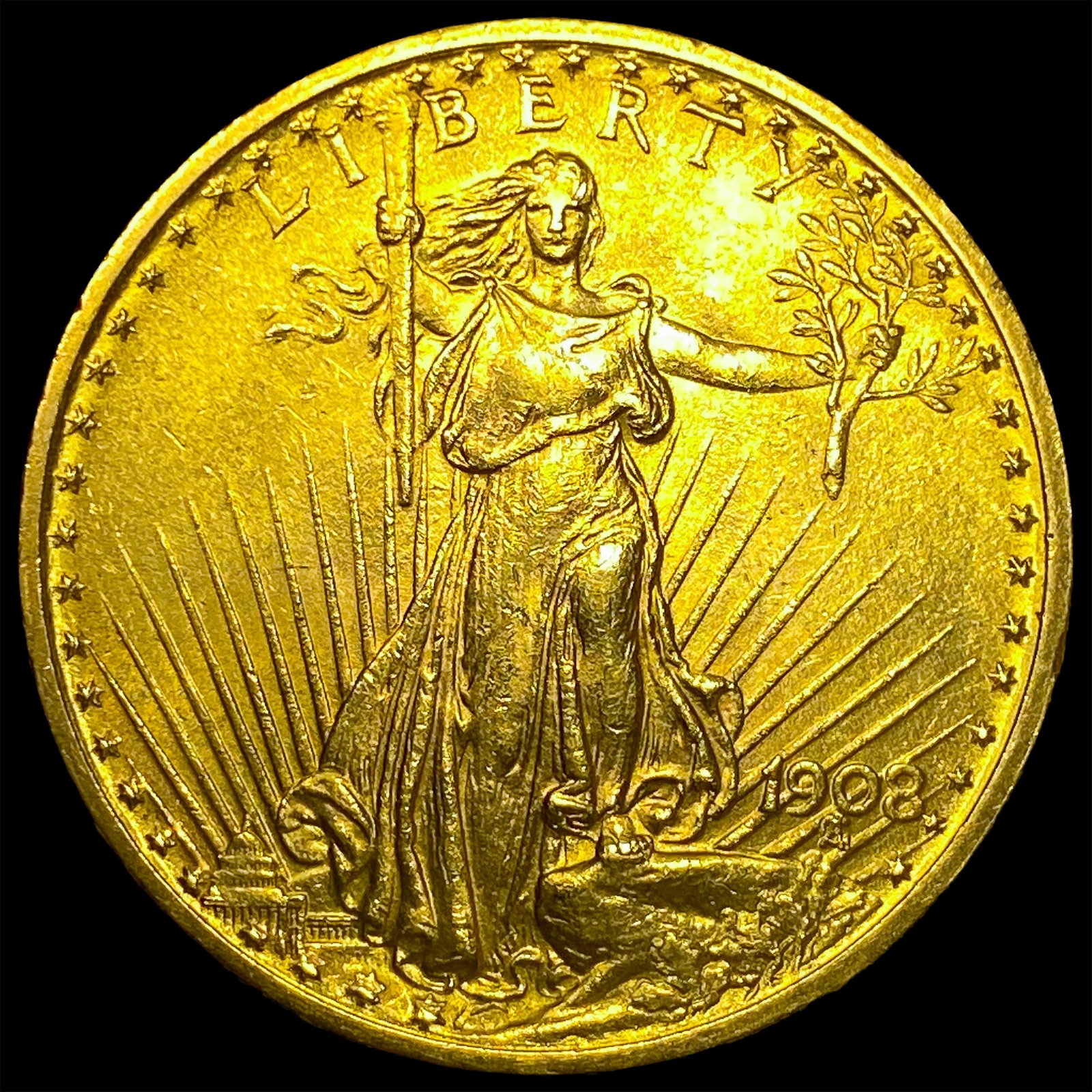 1908 No Motto Gold $20 Double Eagle UNCIRCULATED (1 of 2)