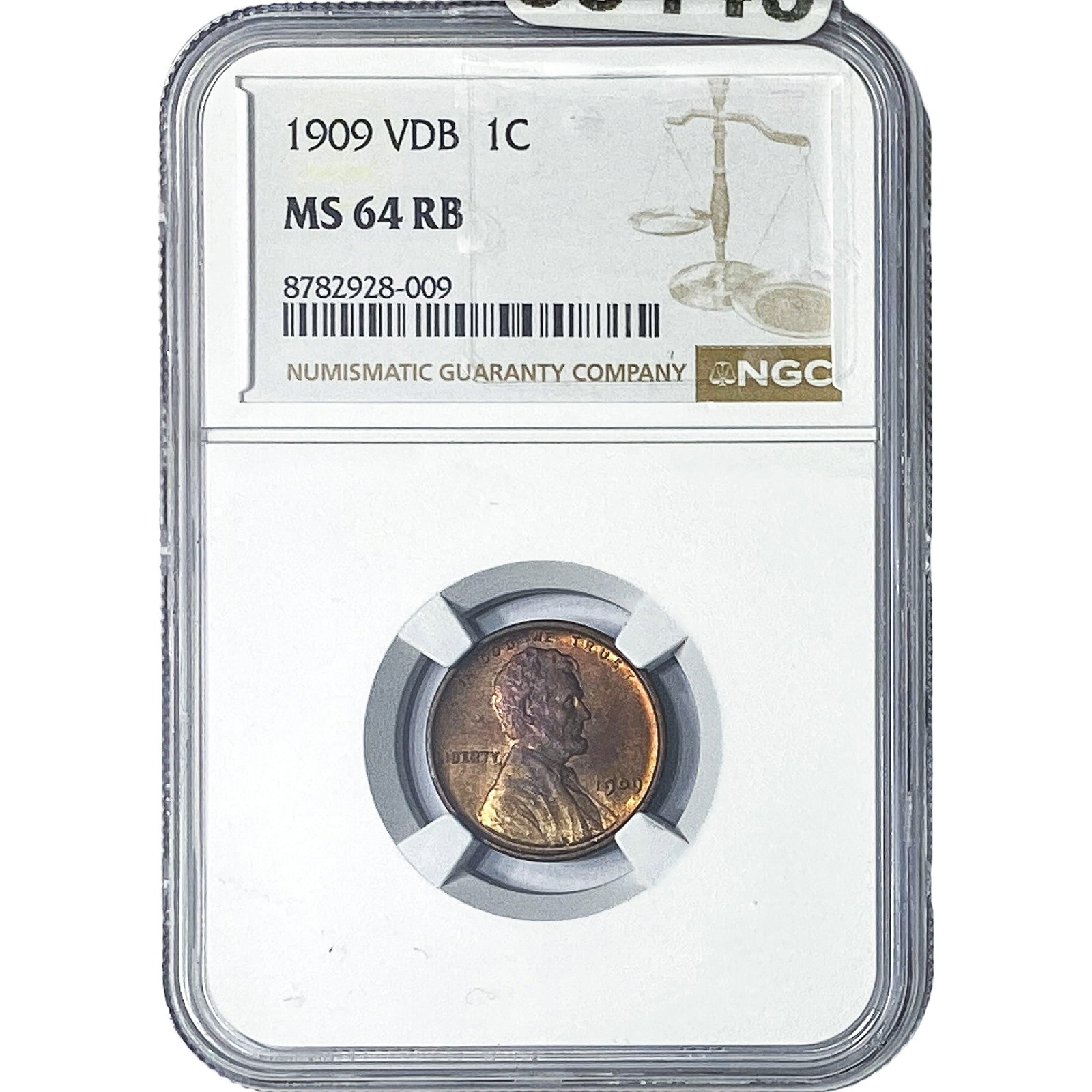 1909 Wheat Cent NGC MS64 RB: 1909 Wheat Cent NGC MS64 RB