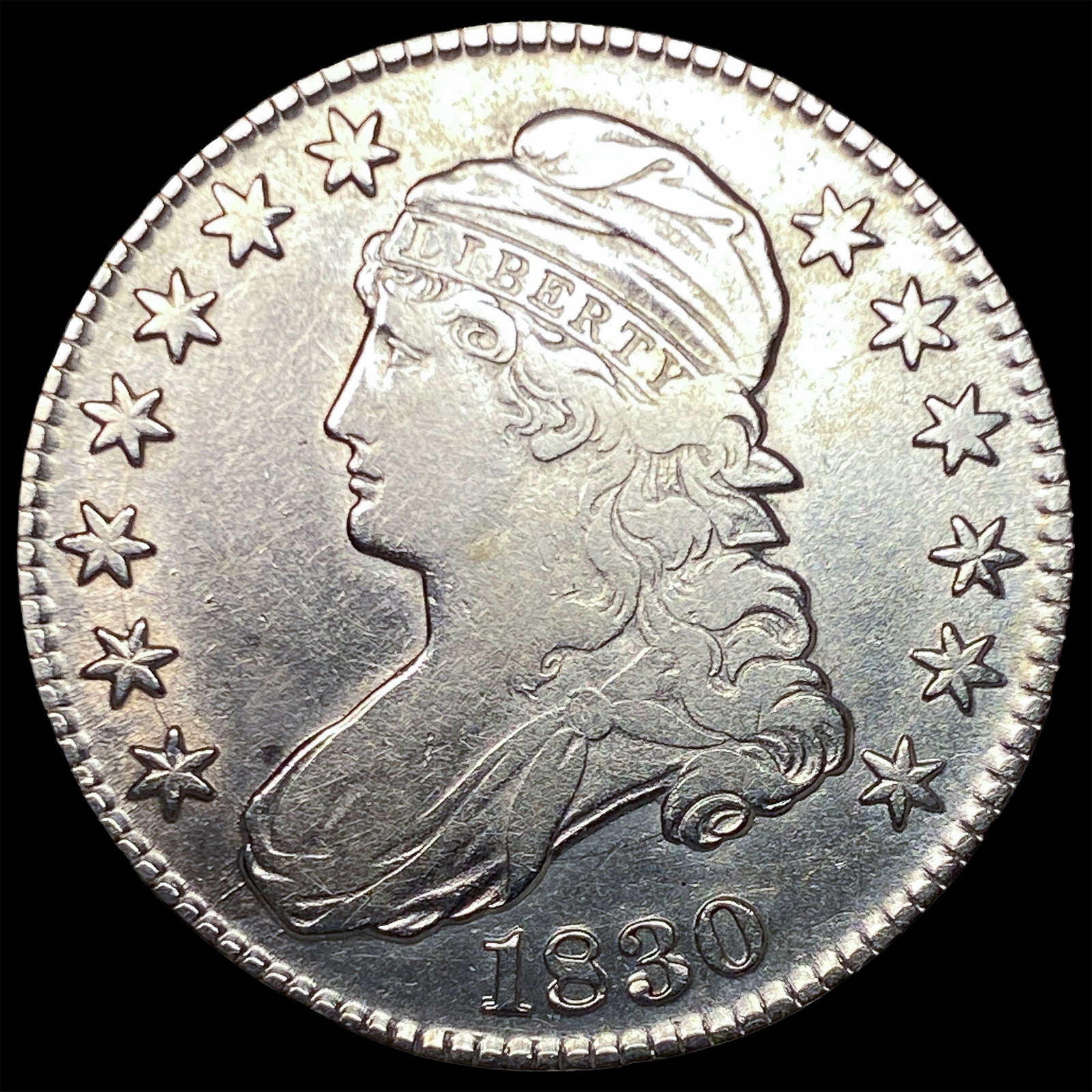 1830 Capped Bust Half Dollar ABOUT UNCIRCULATED: 1830 Capped Bust Half Dollar ABOUT UNCIRCULATED
