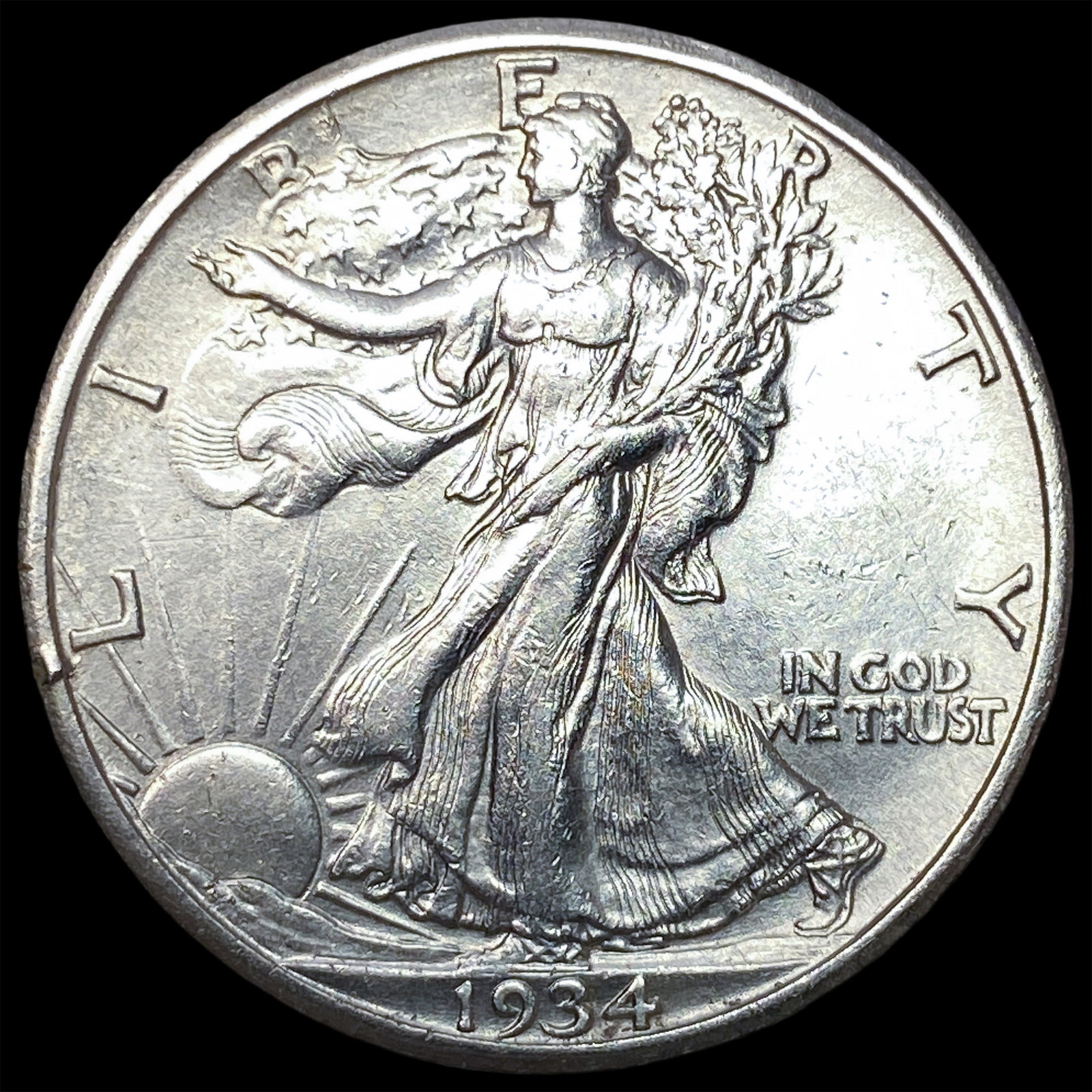 1934-S Silver Half Dollar CLOSELY UNCIRCULATED: 1934-S Silver Half Dollar CLOSELY UNCIRCULATED