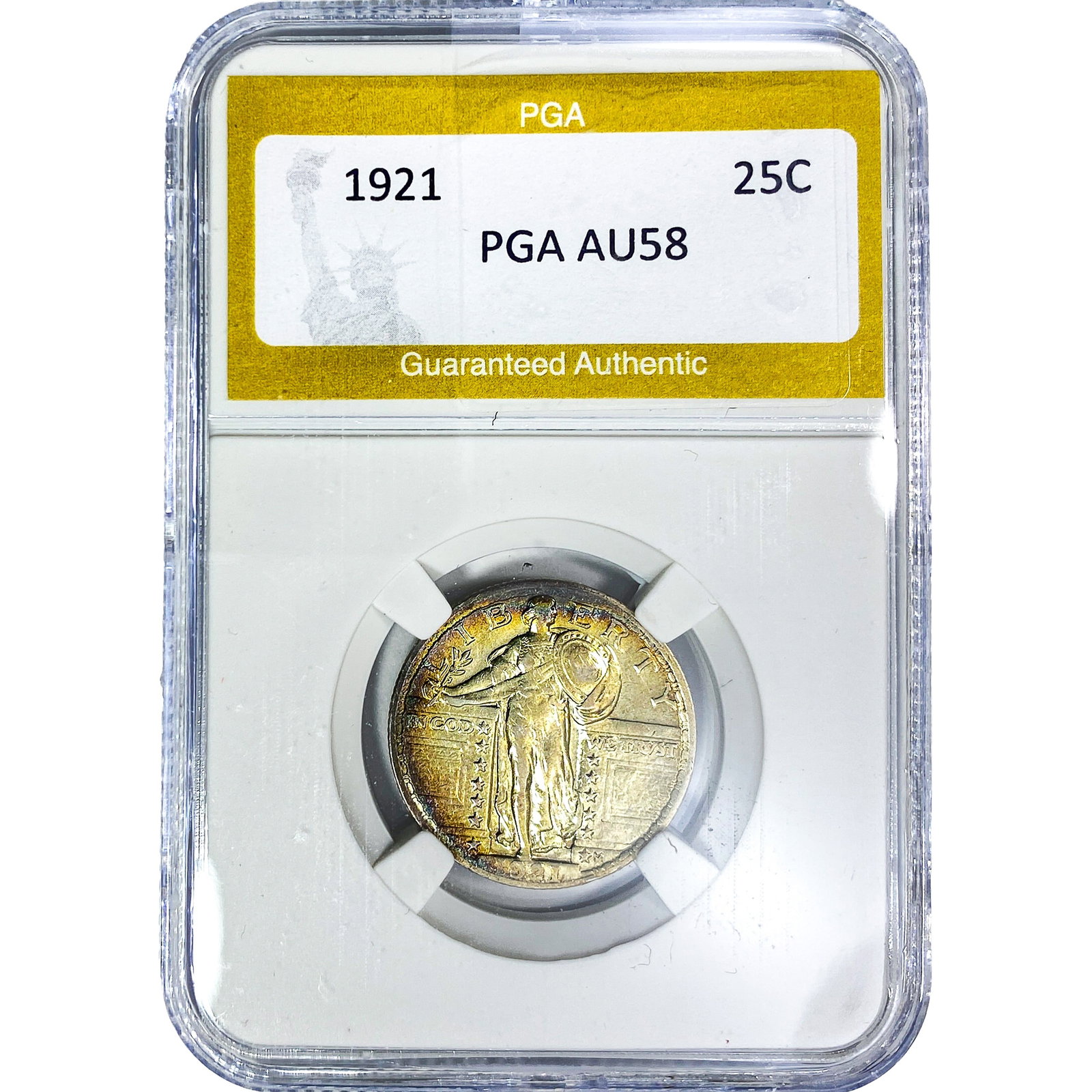 1921 Standing Liberty Quarter PGA AU58: 1921 Standing Liberty Quarter PGA AU58
