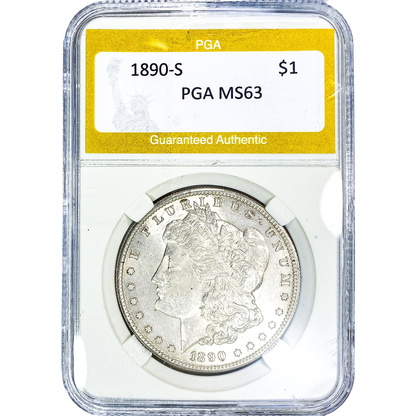 1890-S Morgan Silver Dollar PGA MS63: 1890-S Morgan Silver Dollar PGA MS63