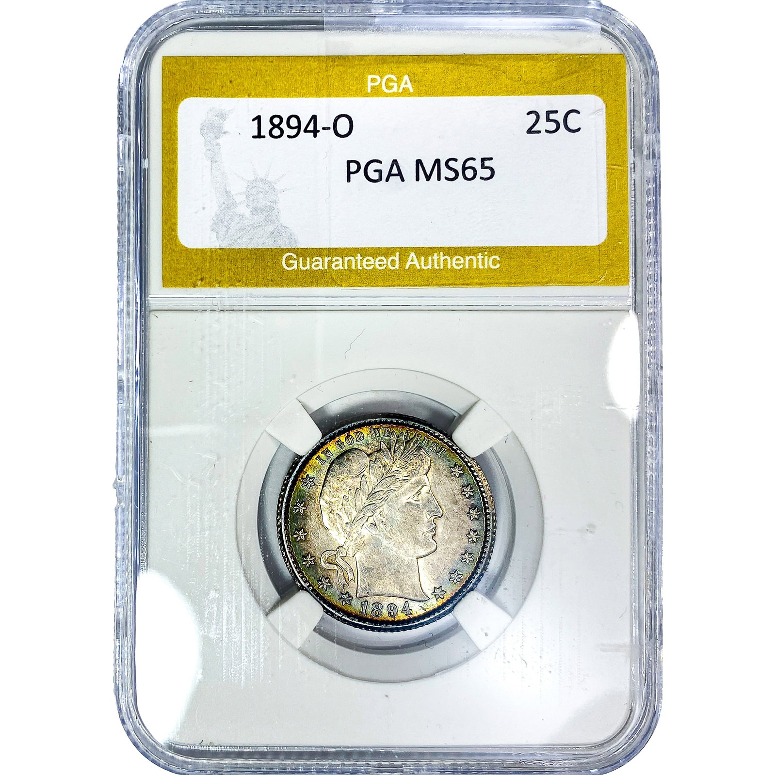 1894-O Barber Quarter PGA MS65: 1894-O Barber Quarter PGA MS65