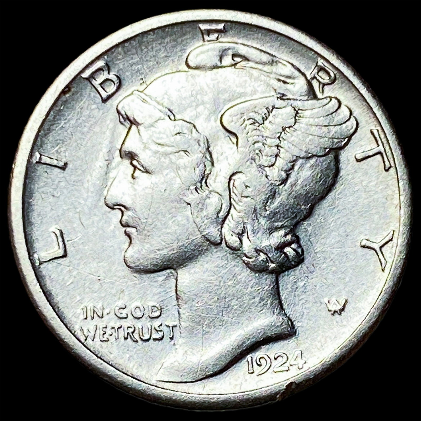 1924-S Silver Mercury Dime CLOSELY UNCIRCULATED: 1924-S Silver Mercury Dime CLOSELY UNCIRCULATED