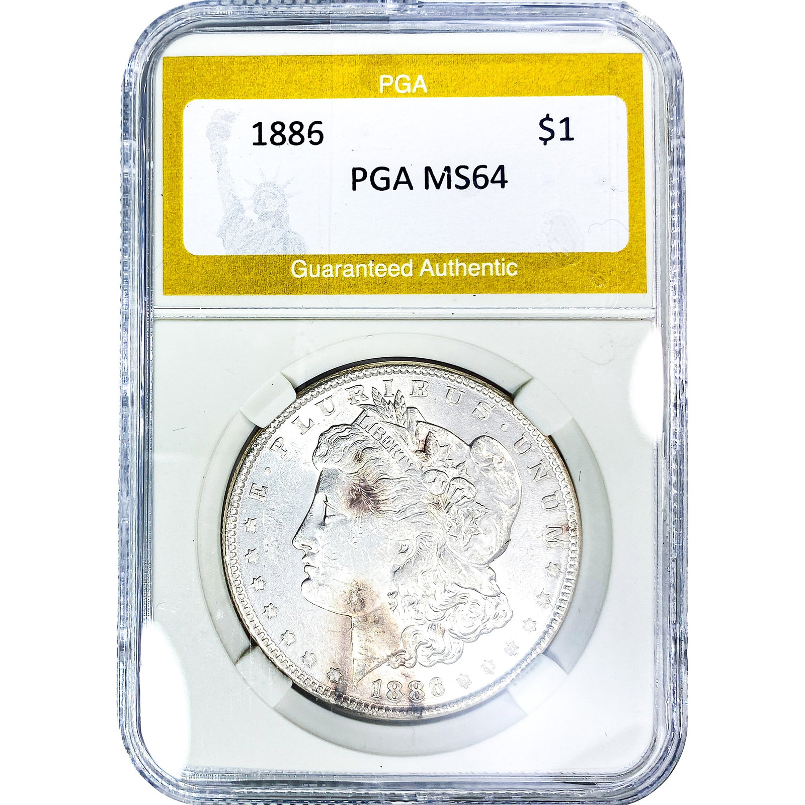 1886 Morgan Silver Dollar PGA MS64: 1886 Morgan Silver Dollar PGA MS64