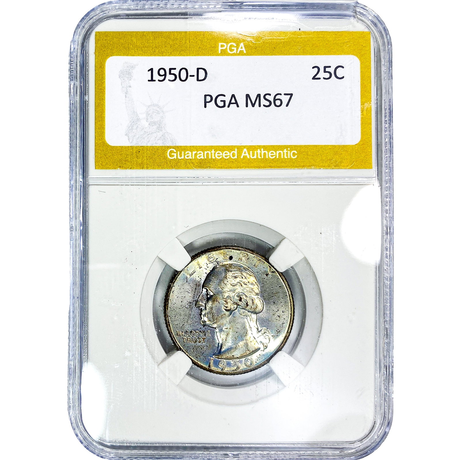 1950-D Washington Silver Quarter PGA MS67: 1950-D Washington Silver Quarter PGA MS67