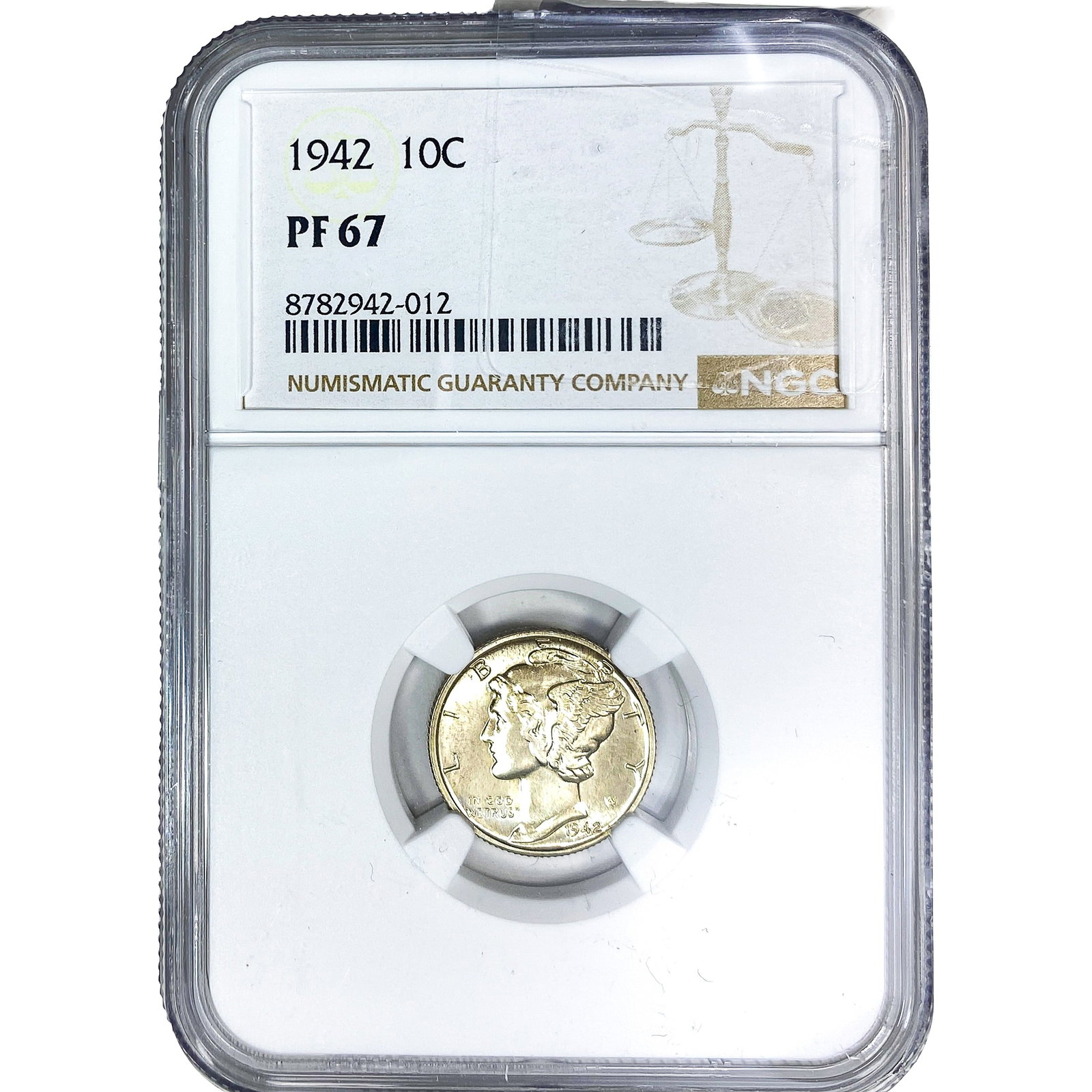 1942 Mercury Silver Dime NGC PF67: 1942 Mercury Silver Dime NGC PF67
